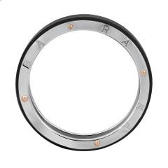 Baraka Ritmika Mens Ring AN211461BRGR 18K White & Rose Gold Steel Black PVD SZ13
