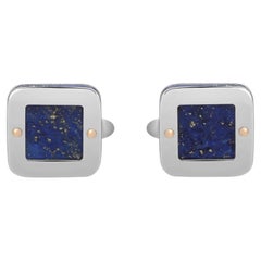 Baraka Boutons de manchette carrés en or blanc et or rose 18 carats