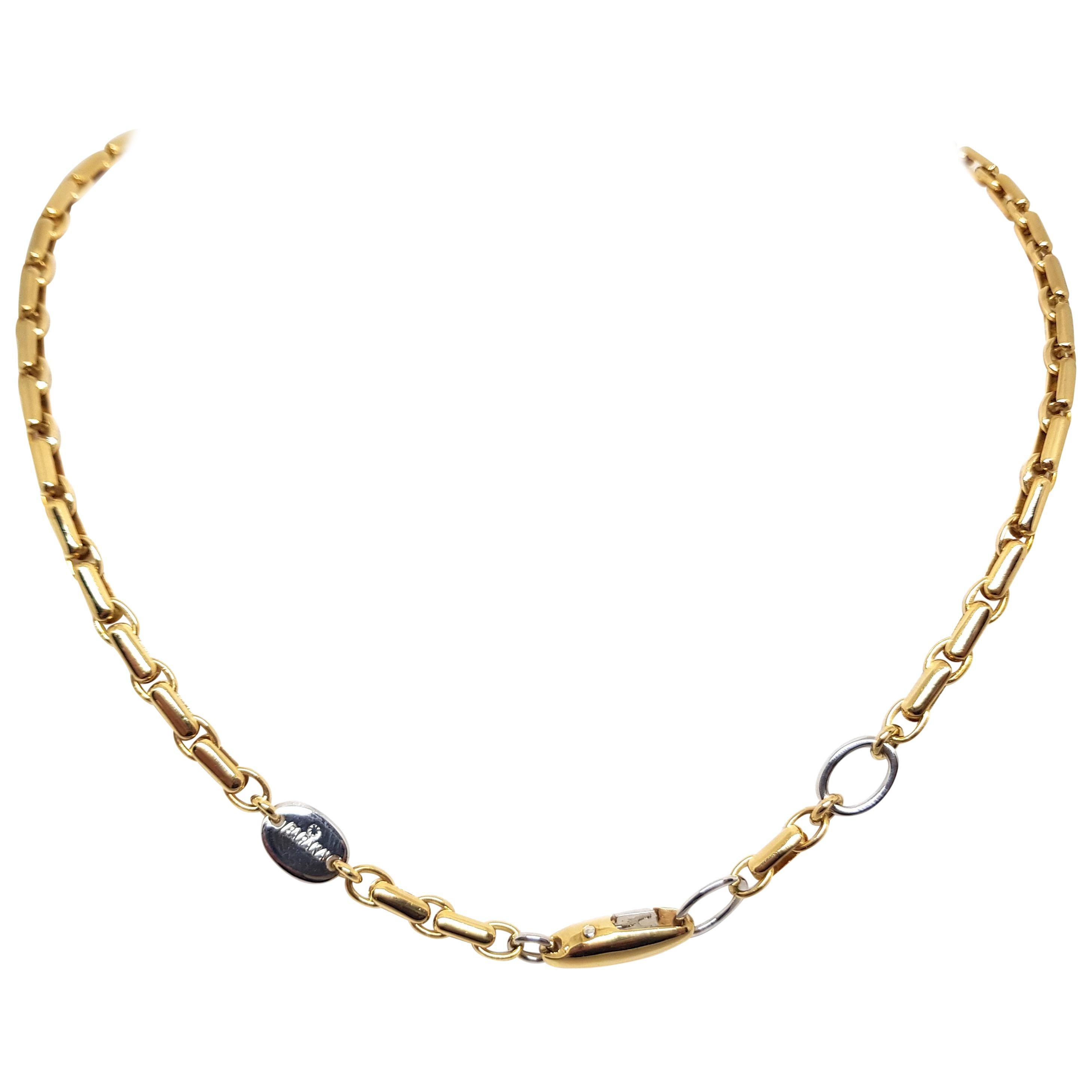 Baraka Yellow White Gold Men’s Chain Necklace For Sale