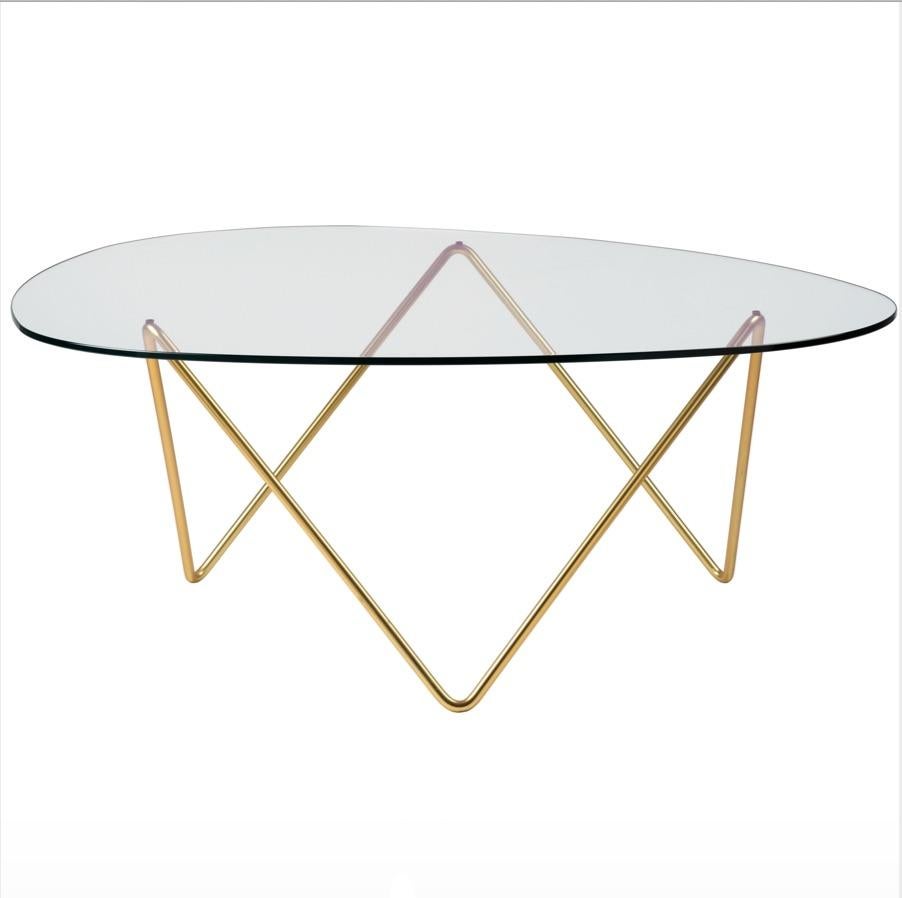 Mid-Century Modern Barba Corsini Table basse Pedrera en laiton pour Gubi en vente