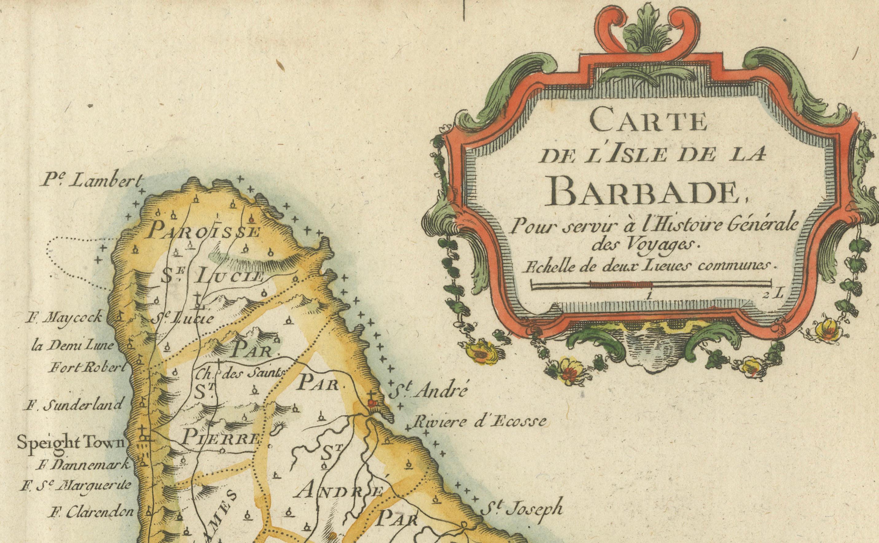 Barbados Island at the Height of the Plantation Economy, Circa 1759 In Good Condition For Sale In Langweer, NL