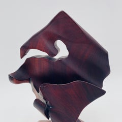 Scultura astratta in mogano Barbados firmata Reggie Medford