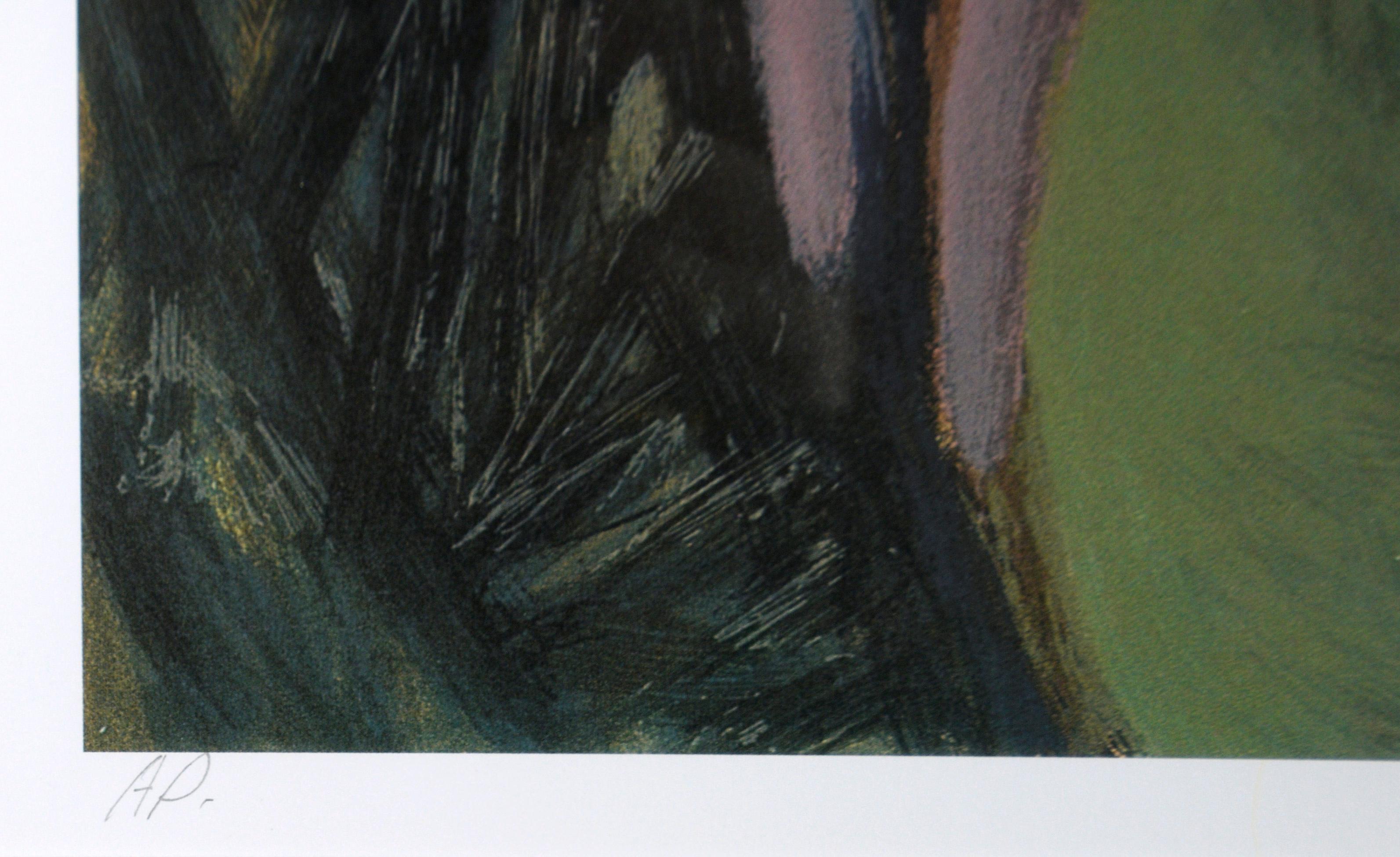 Woman in a Sunhat, die einen Blumenstrauß hält, von Künstlerin, Proofdruck auf Papier 5