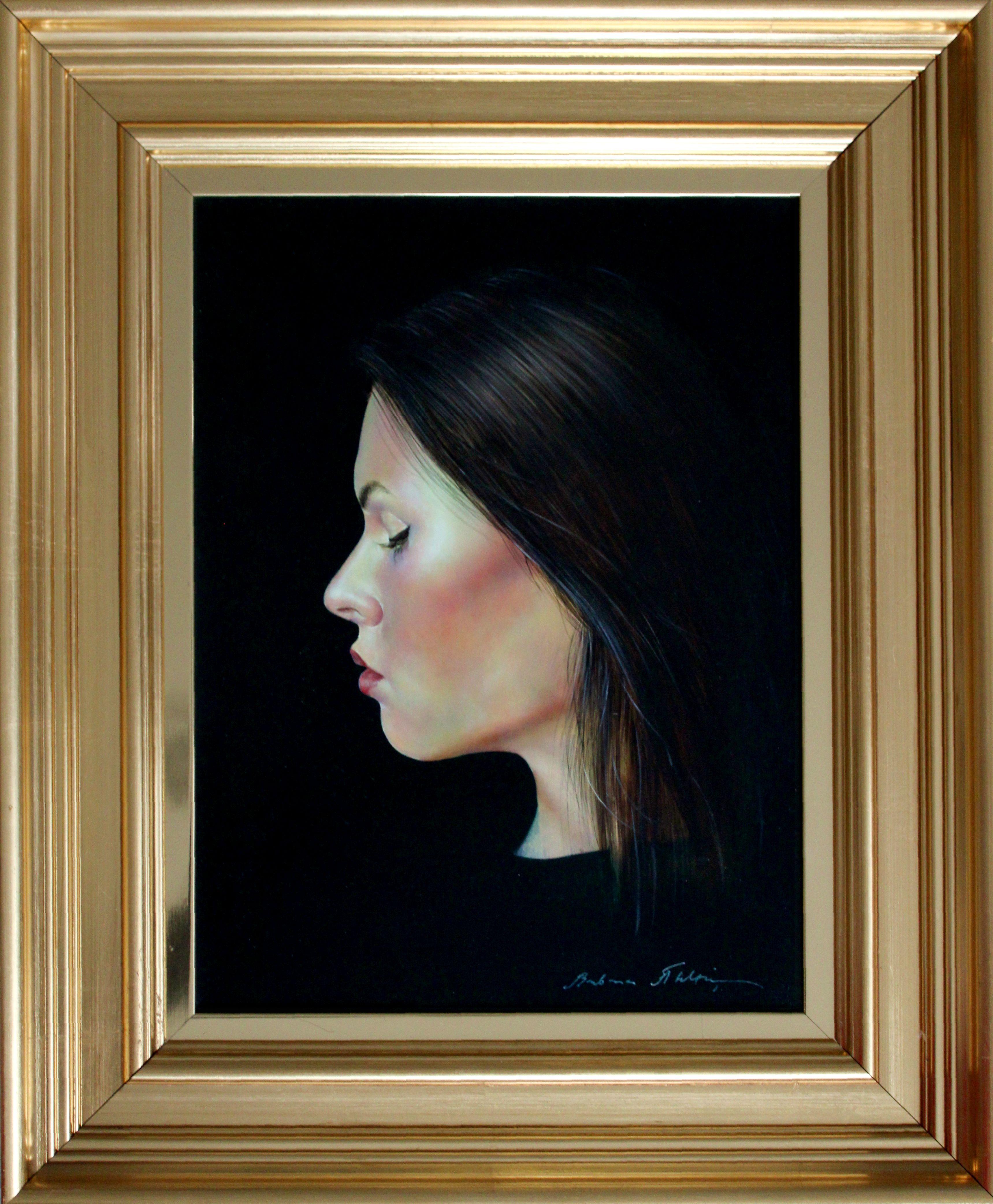 Self portrait. 2019, canvas, oil, 40x30 cm - Painting by Barbara Abeltina 