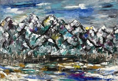 Pocono Mountains Pennsylvania in Winter Original Oil on Canvas by Bobby Topping
