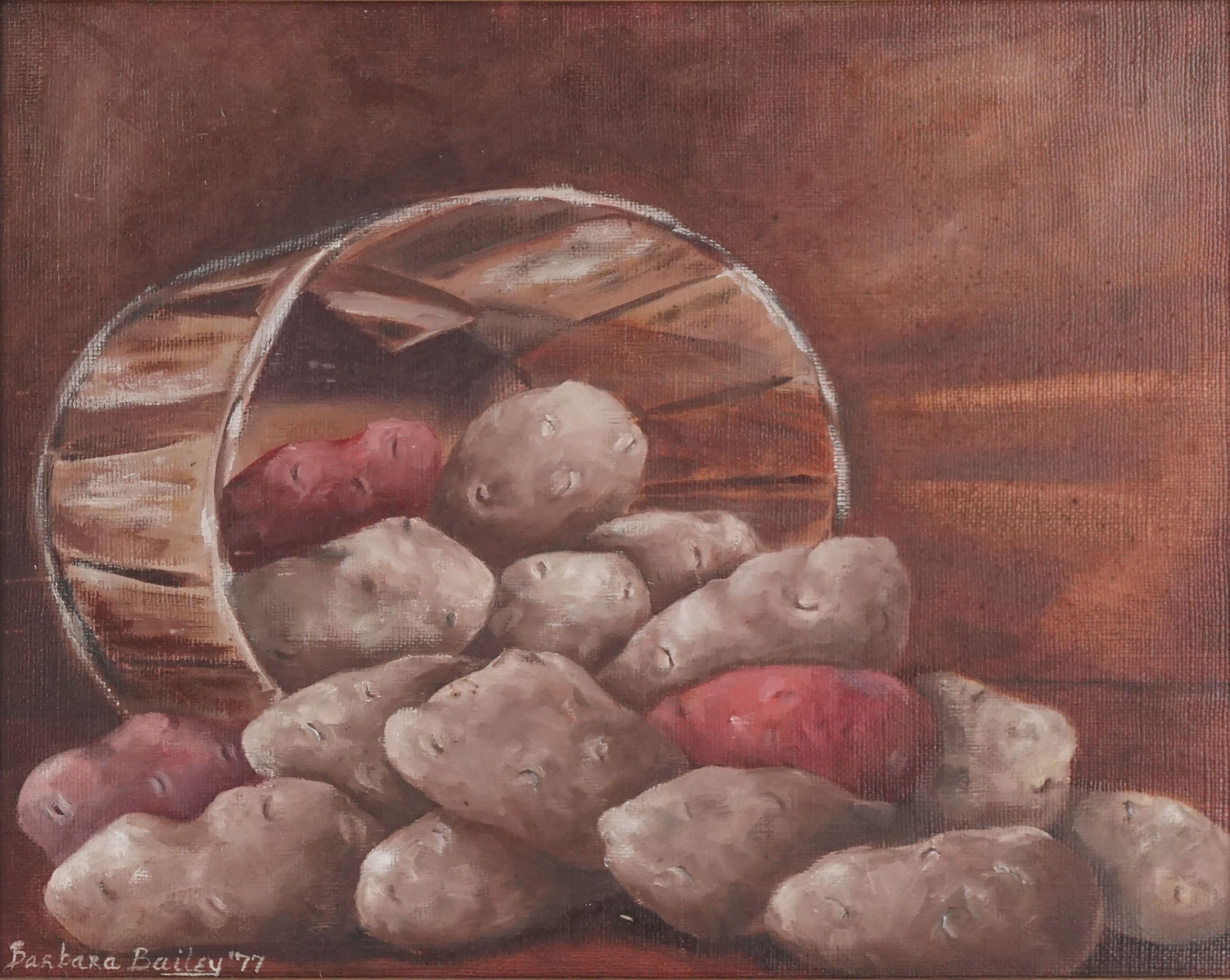 Vintage Idaho Potato Still Life - Painting by Barbara Arnold Bailey 