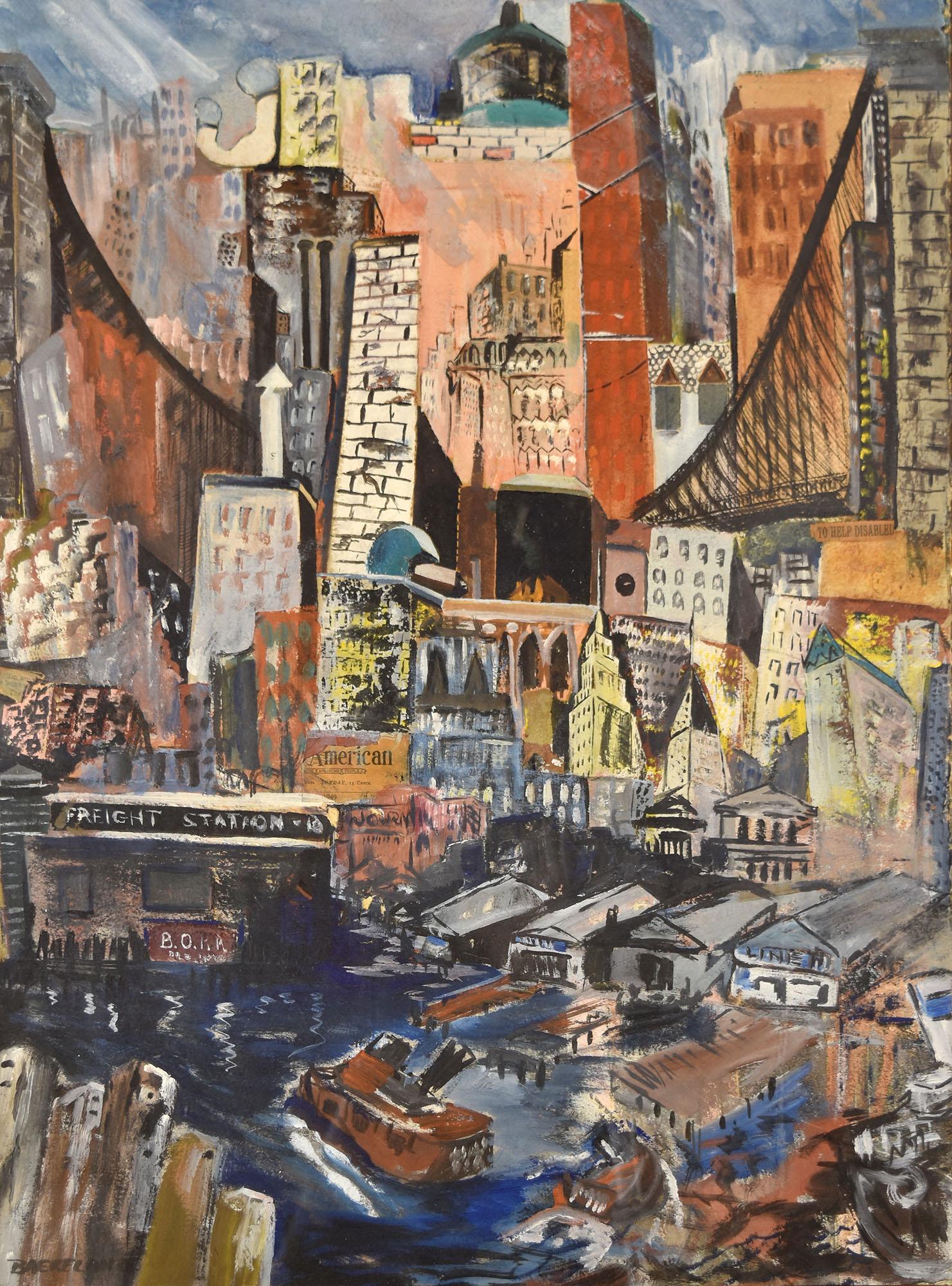 Abstract Painting de Barbara Baekeland - Nueva York junto al South Street Seaport