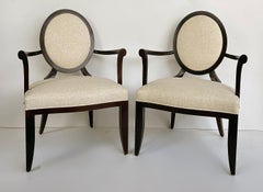 Barbara Barry, Baker Dining Chairs, Newly Upholstered, Set of 8, 2 Arm, 6 Side