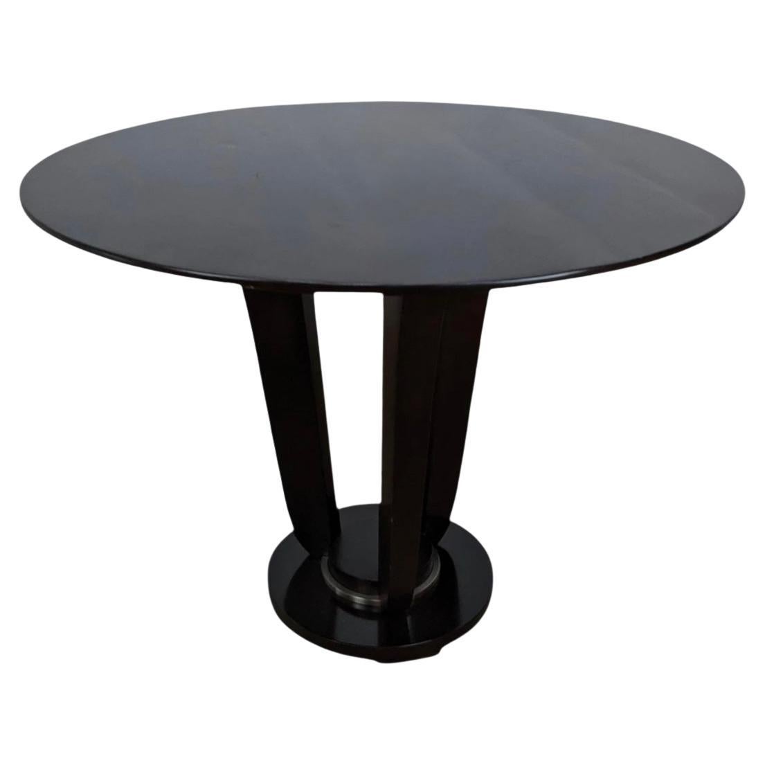 Barbara Barry Baker Furn. Art Deco Inspired Round Mahogany Center / Side Table For Sale