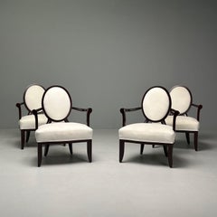 Barbara Barry, Baker Furniture, Art Déco, Poltrone, Mogano, Tessuto bianco