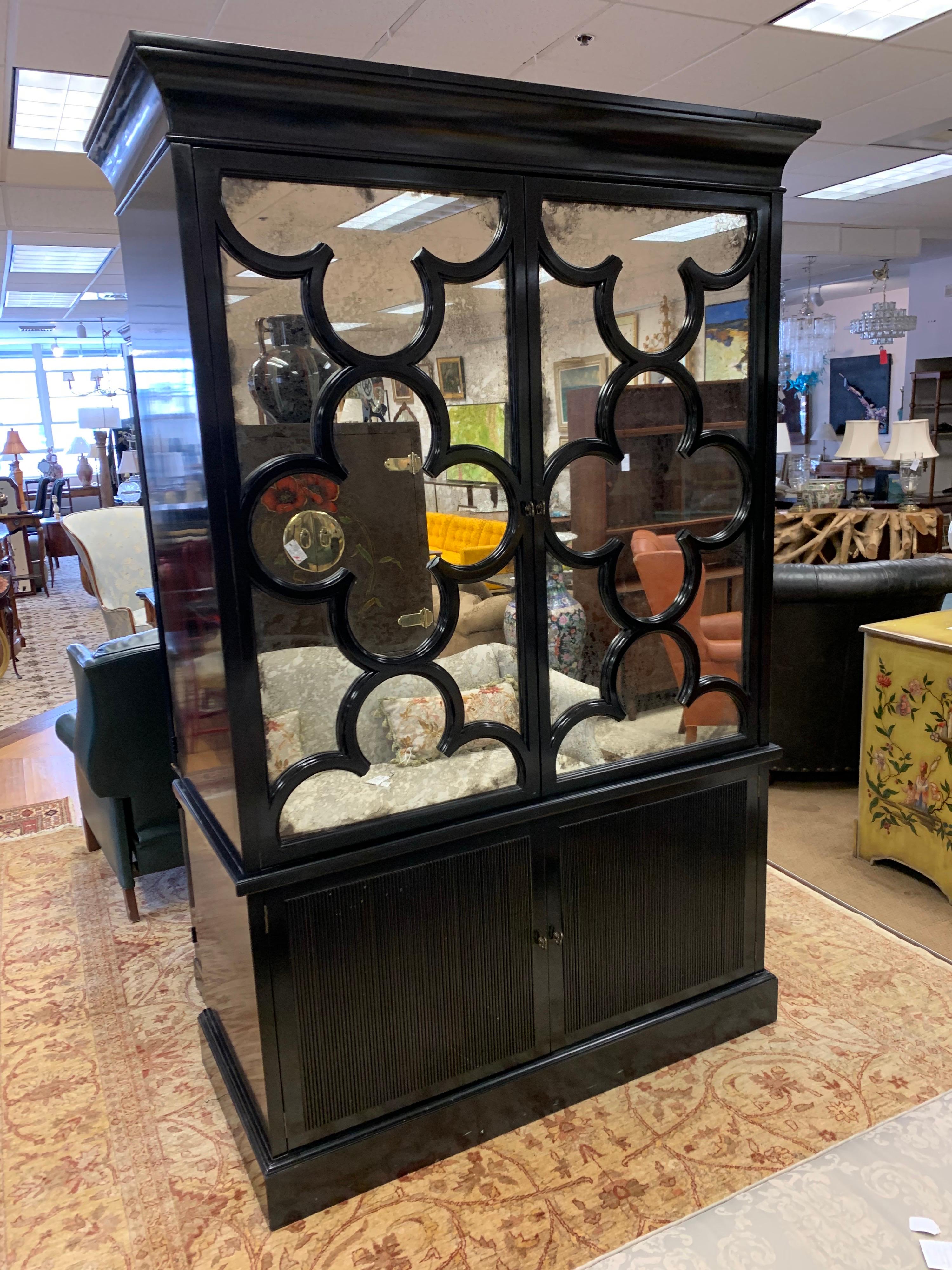 mirrored entertainment center