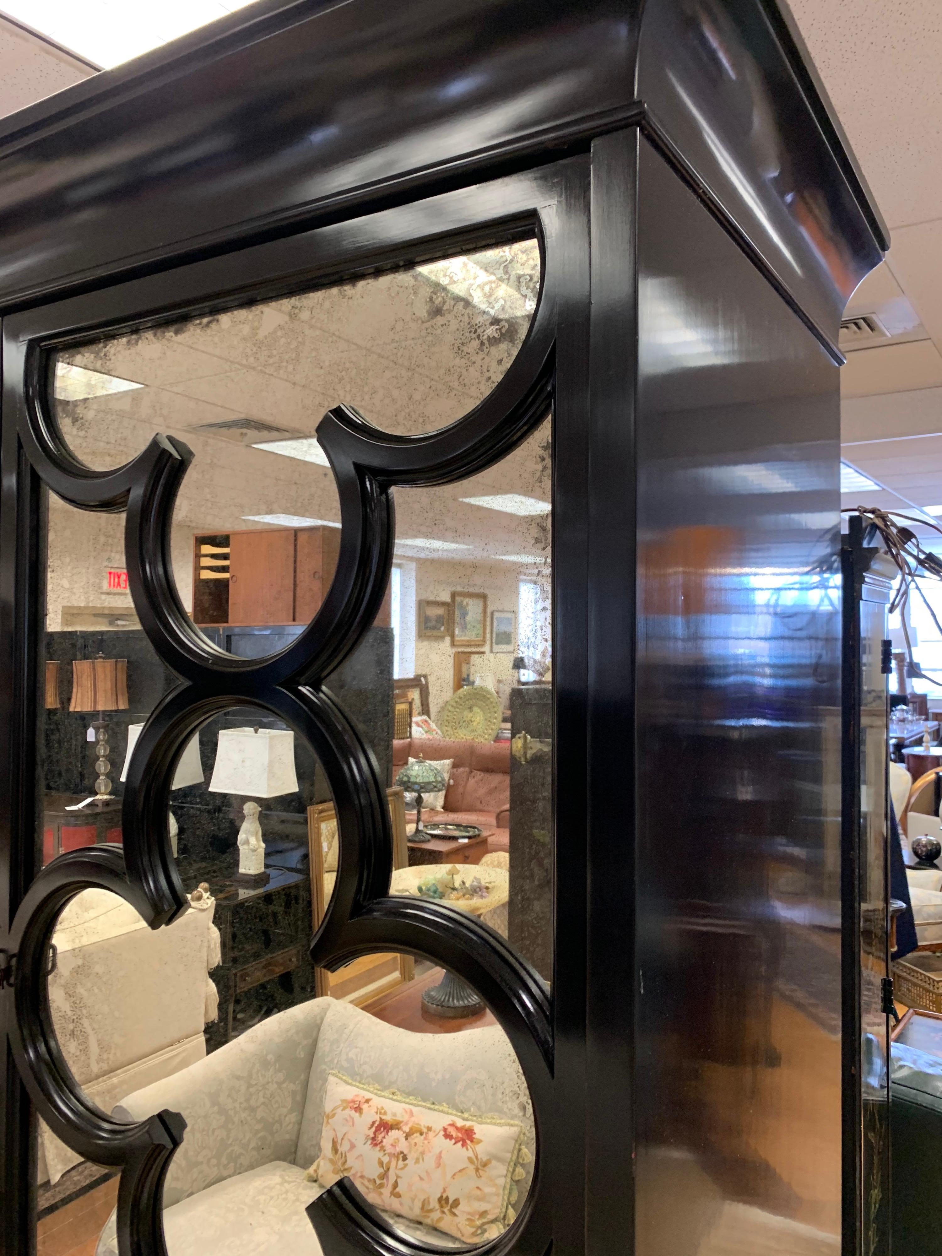 Contemporary Barbara Barry Baker Furniture Entertainment Center Mirrored Cabinet Armoire