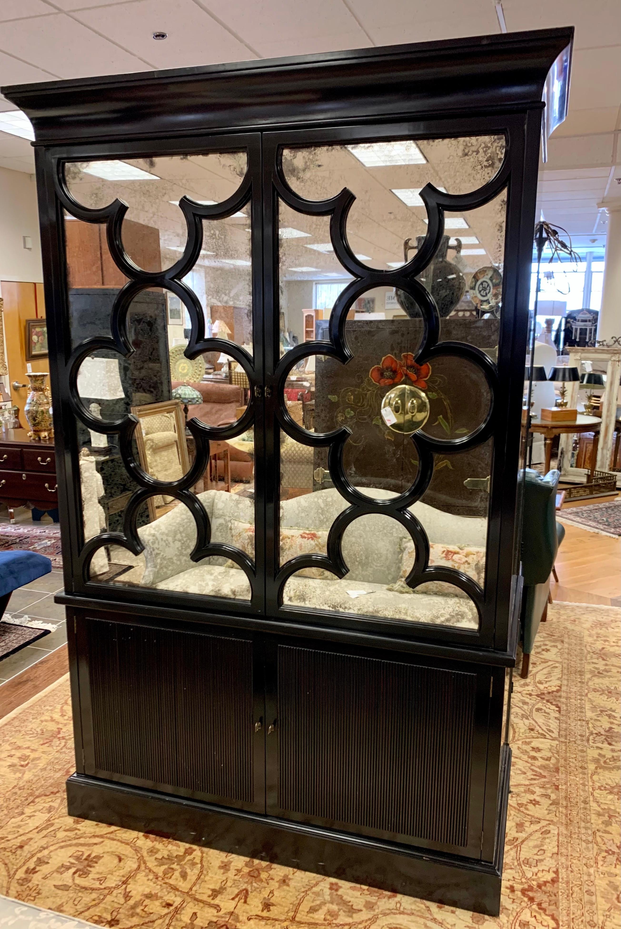 Barbara Barry Baker Furniture Entertainment Center Mirrored Cabinet Armoire 2