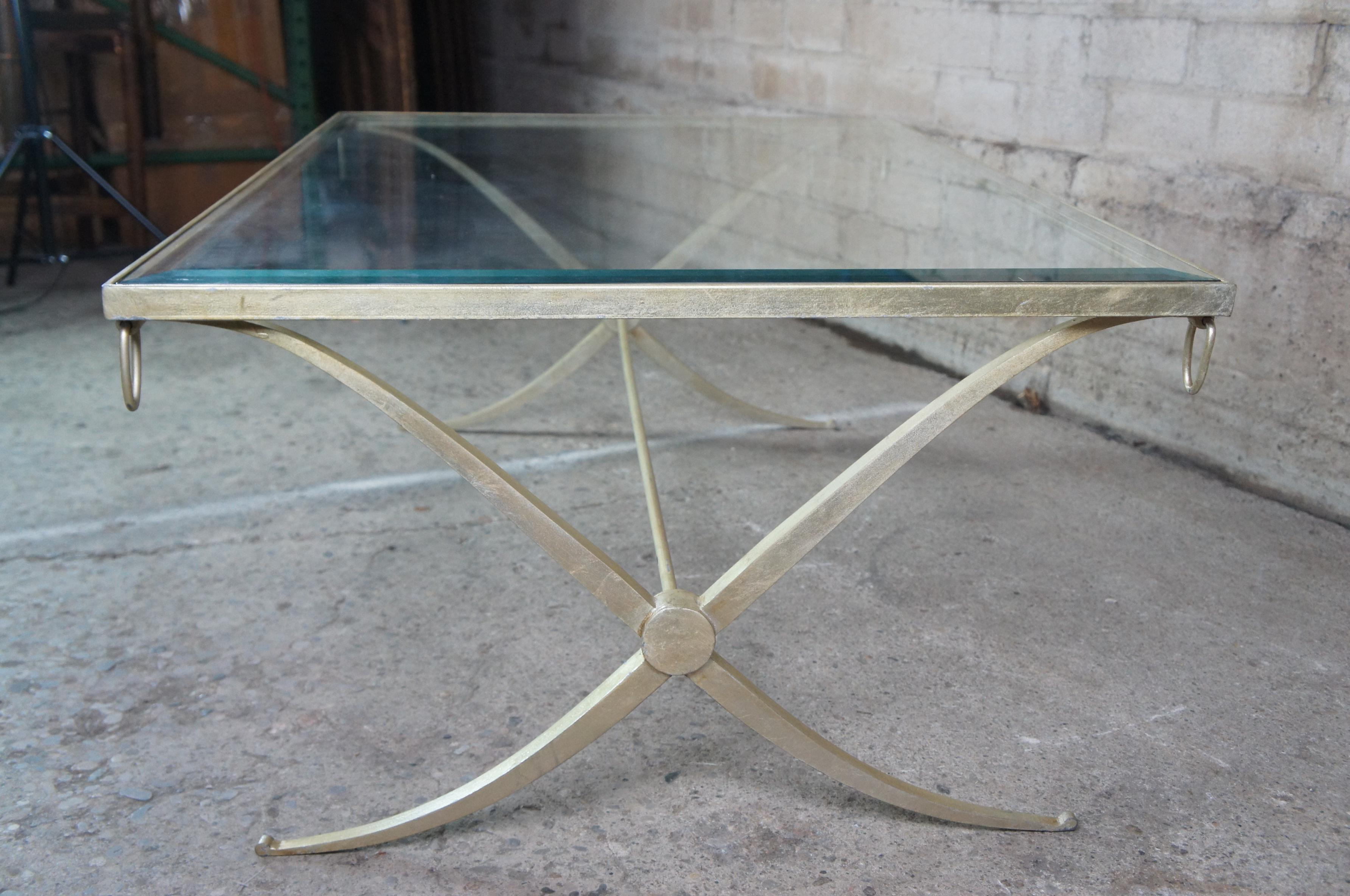 Barbara Barry Baker Furniture Neoclassical Modern Iron Glass Top Coffee Table 4