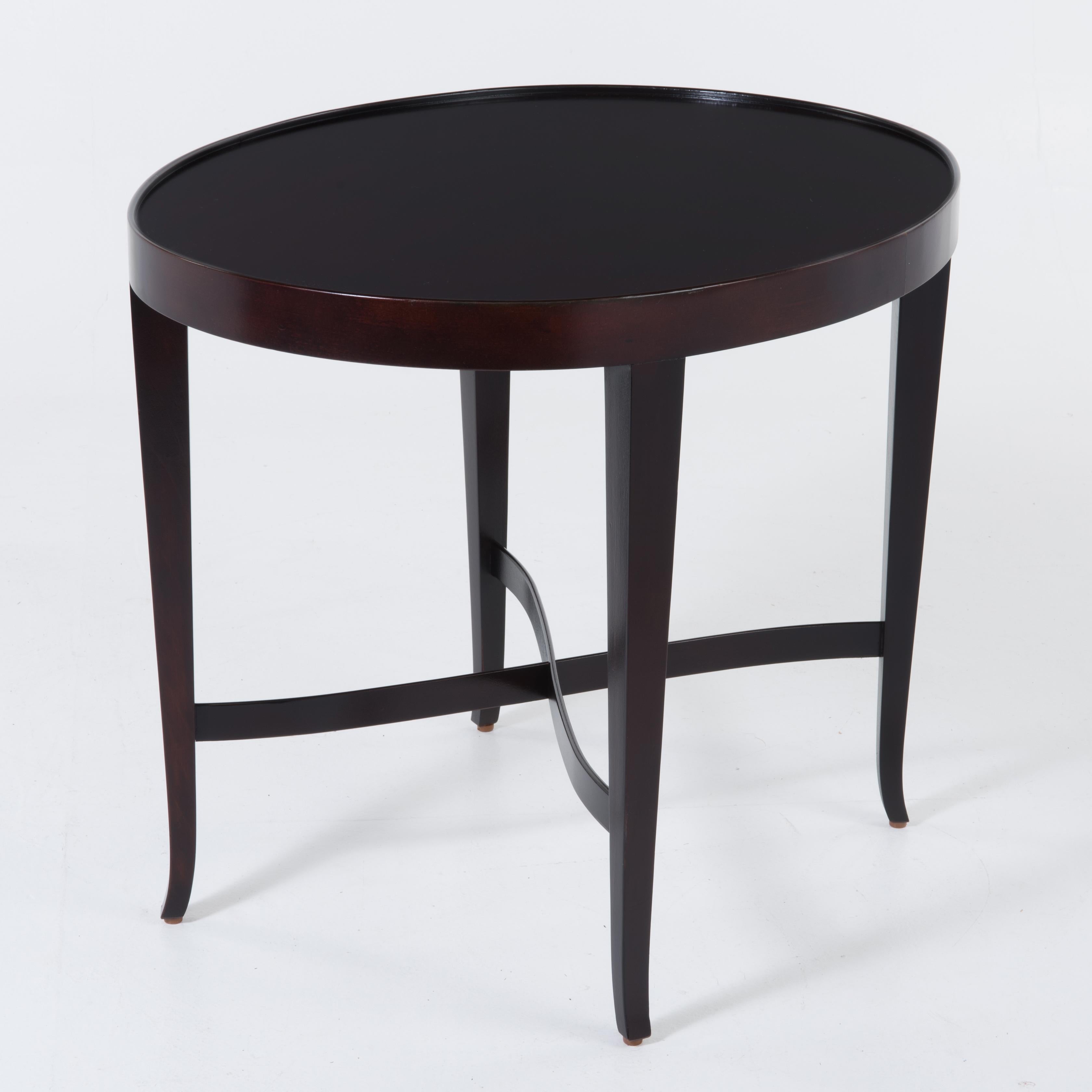 Mahogany Barbara Barry Baker Oval Occasional Side End Table