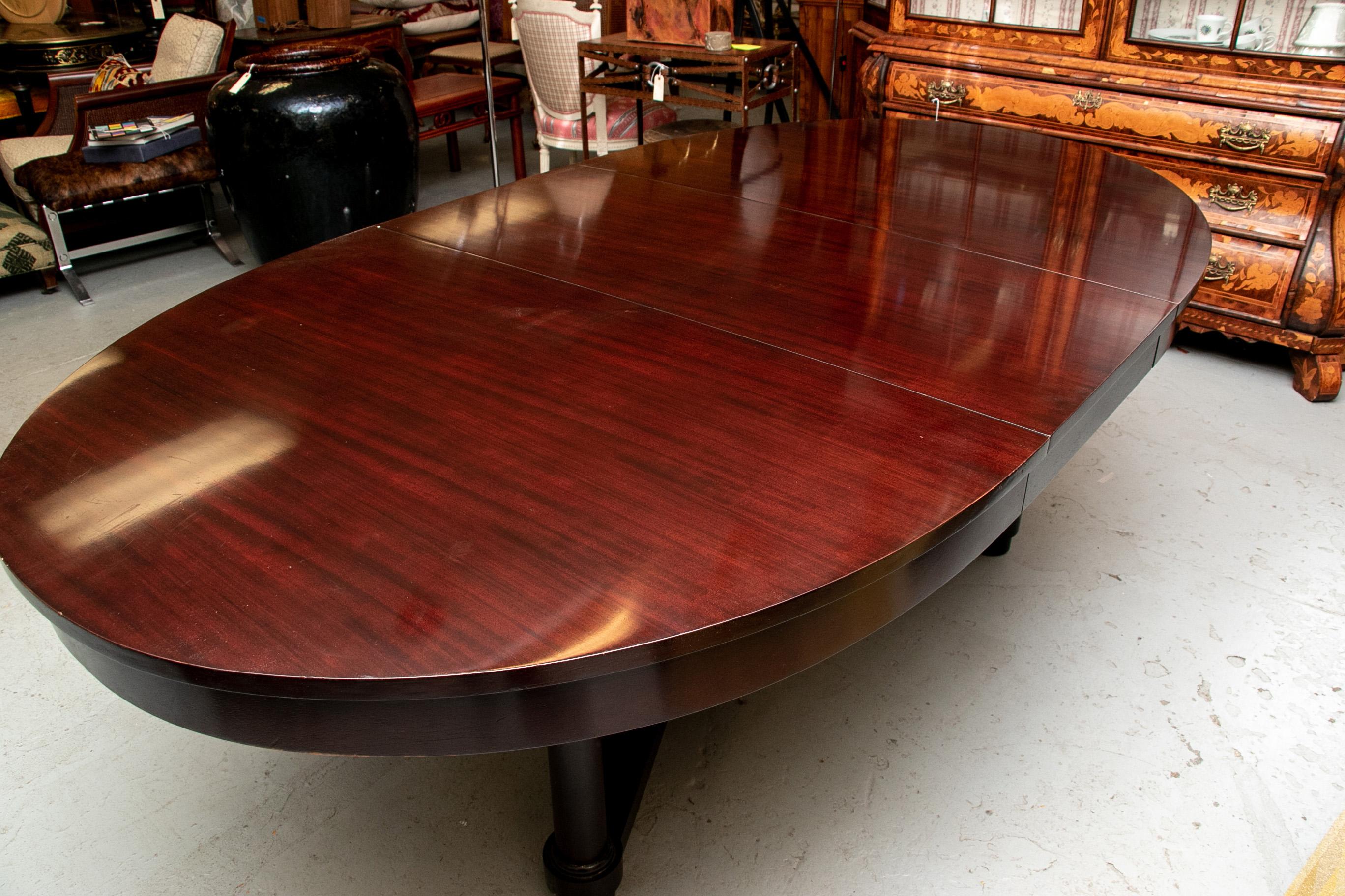Mahogany Barbara Barry for Baker Extension Dining Table for Restoration For Sale