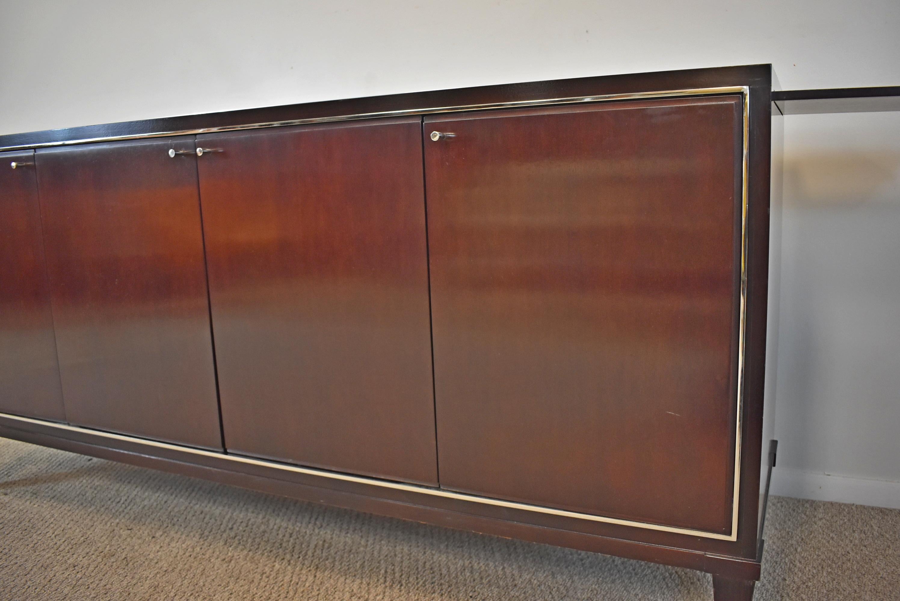 Modern Barbara Barry Collection for Baker Furniture a 4 Door Mahogany Credenza For Sale