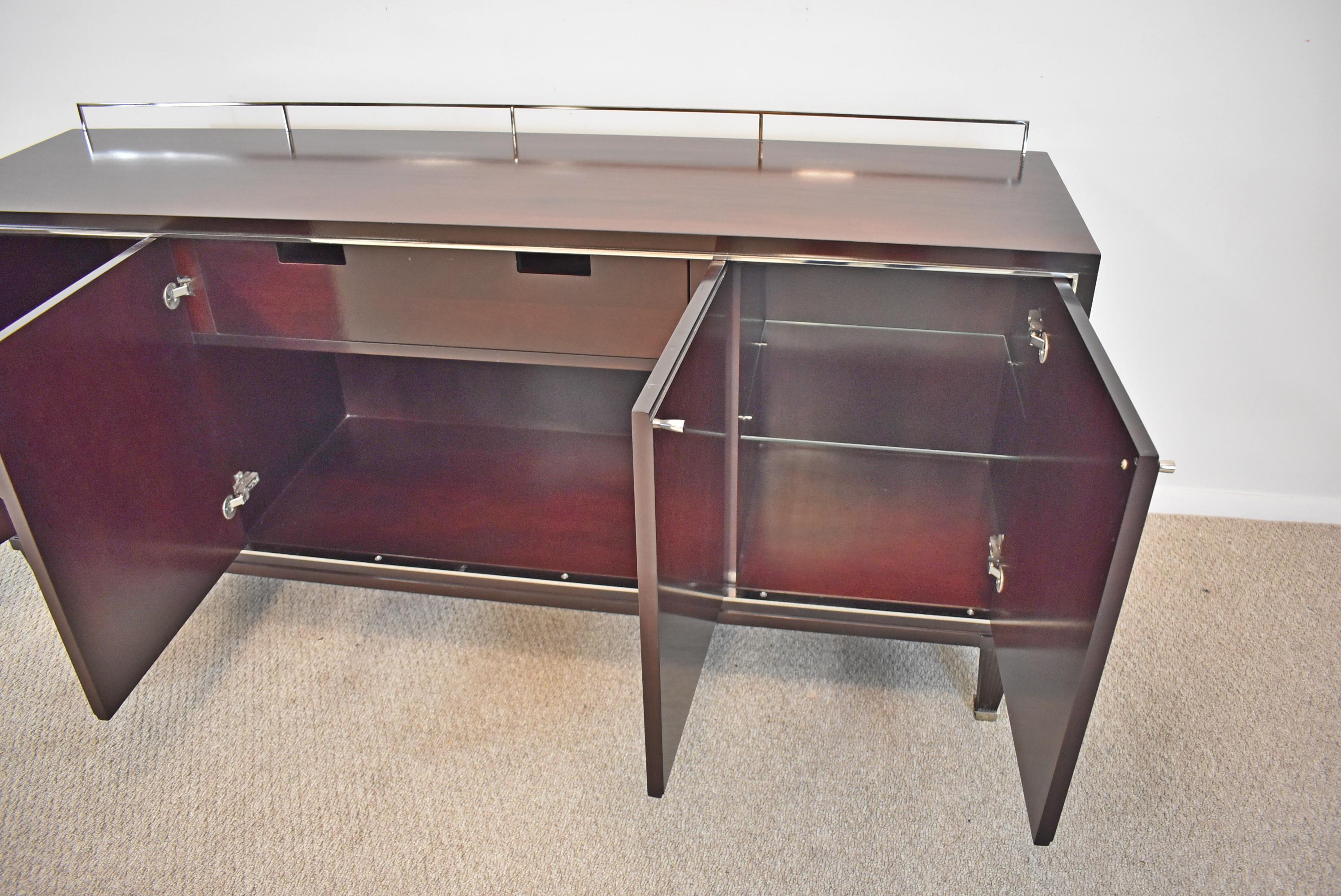 Barbara Barry Collection for Baker Furniture a 4 Door Mahogany Credenza In Good Condition For Sale In Toledo, OH