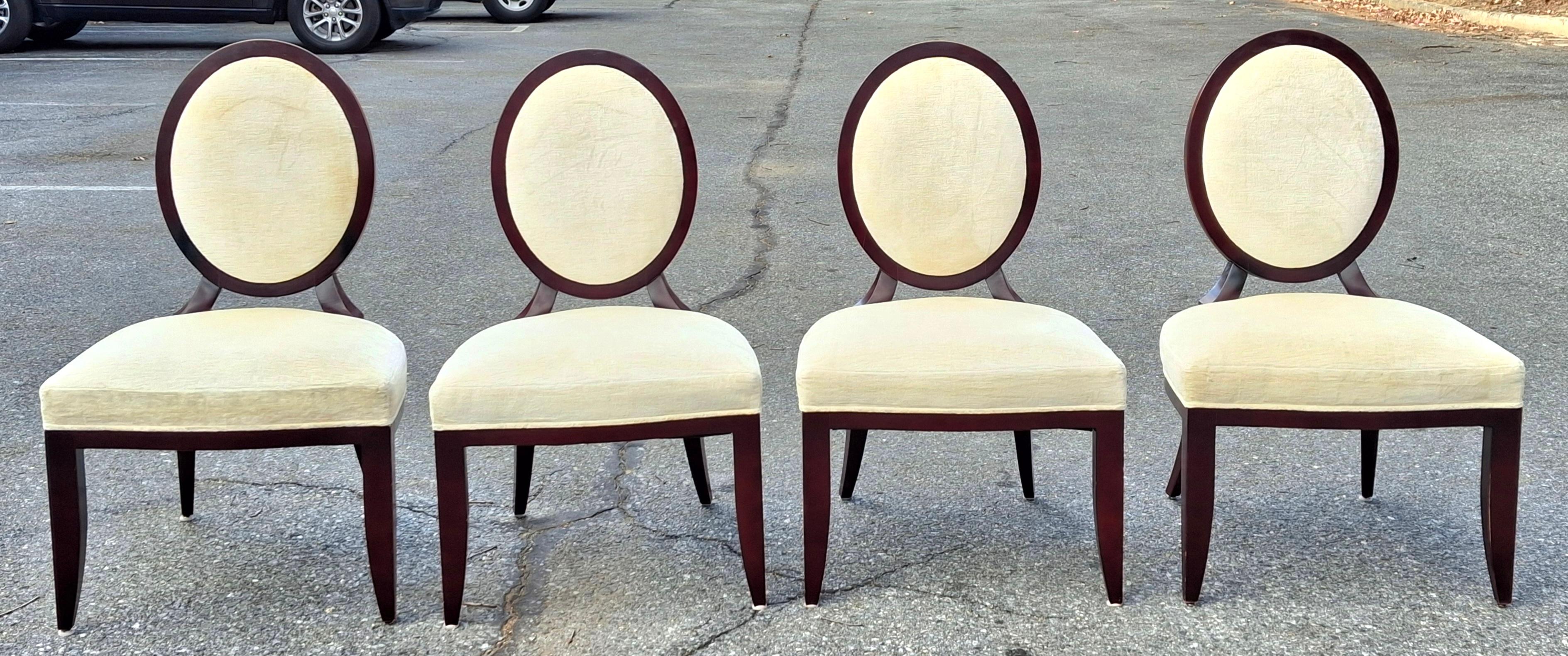 Collection Barry pour Baker Furniture Chaise d'appoint ovale à dossier en X pour salle à manger en vente 4