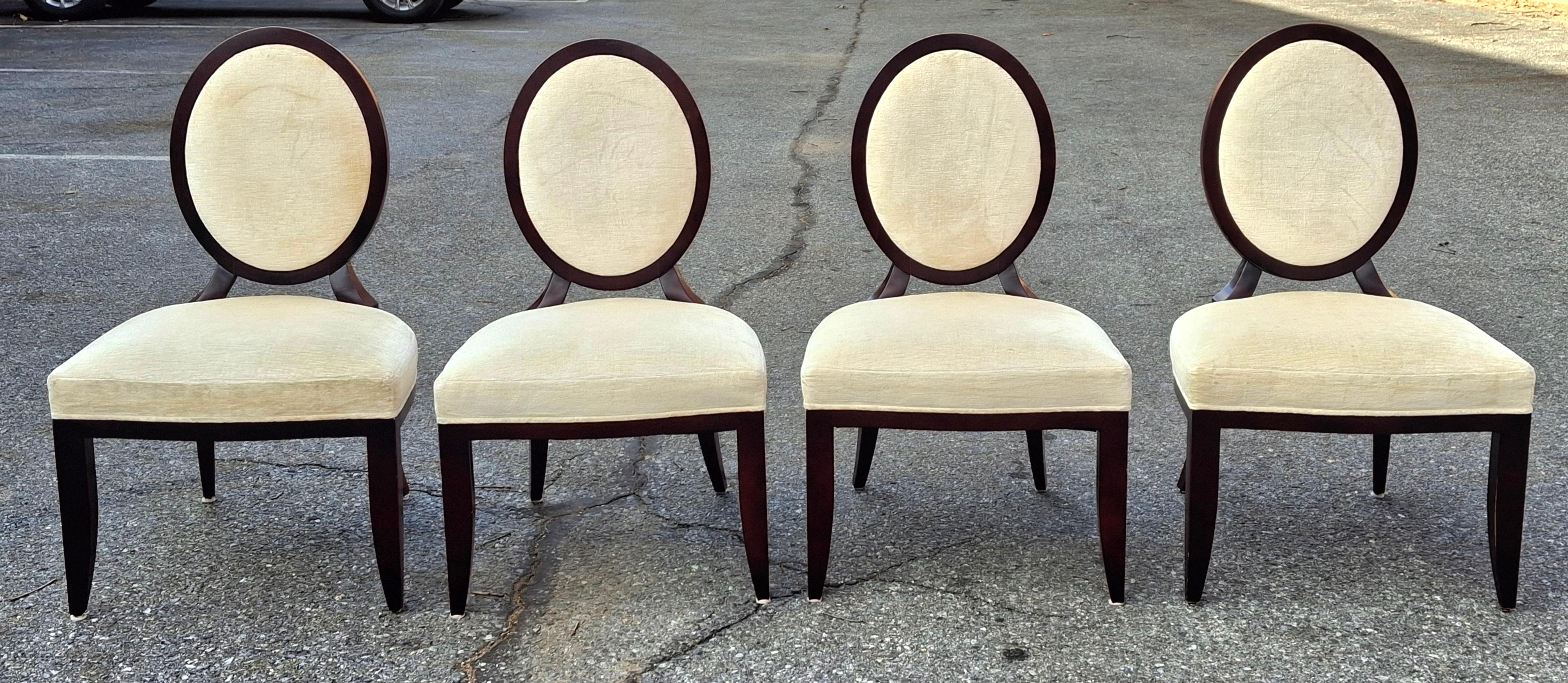 Collection Barry pour Baker Furniture Chaise d'appoint ovale à dossier en X pour salle à manger en vente 5