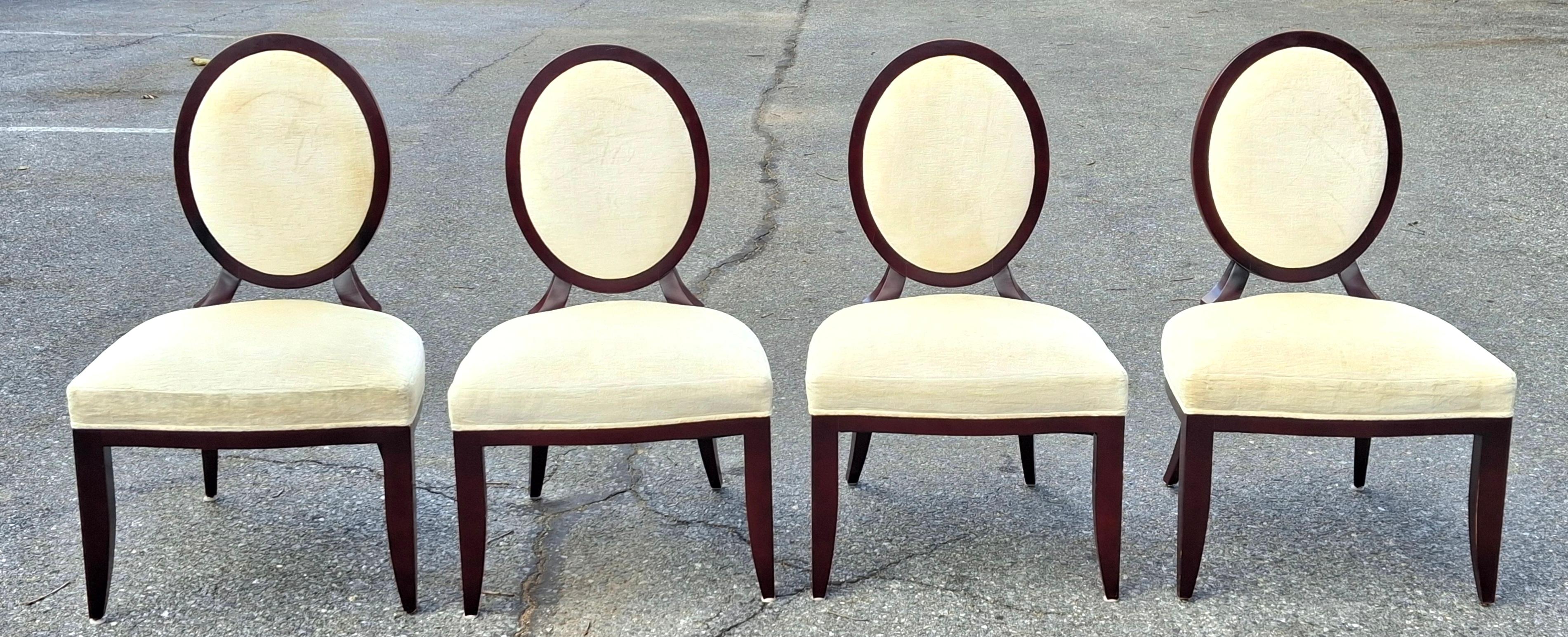 Collection Barry pour Baker Furniture Chaise d'appoint ovale à dossier en X pour salle à manger en vente 6