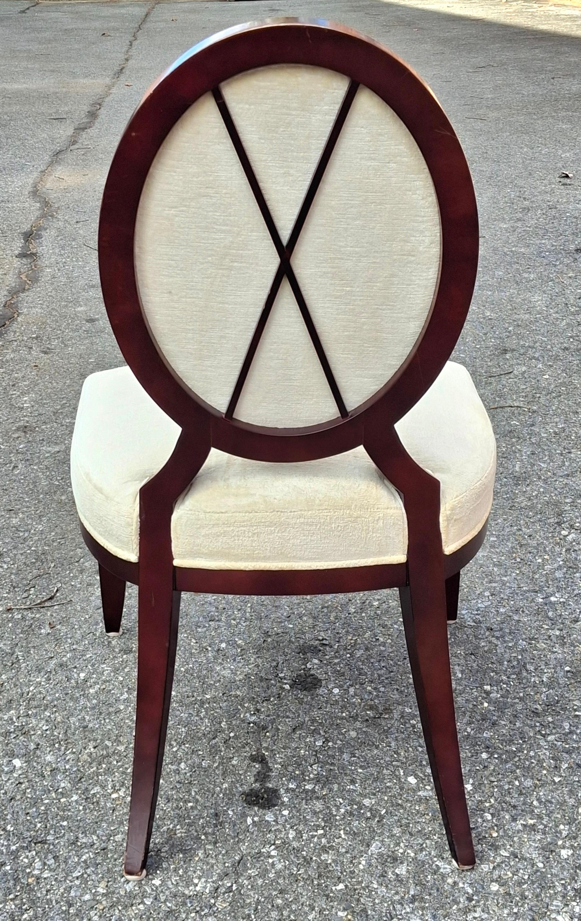 Collection Barry pour Baker Furniture Chaise d'appoint ovale à dossier en X pour salle à manger en vente 7