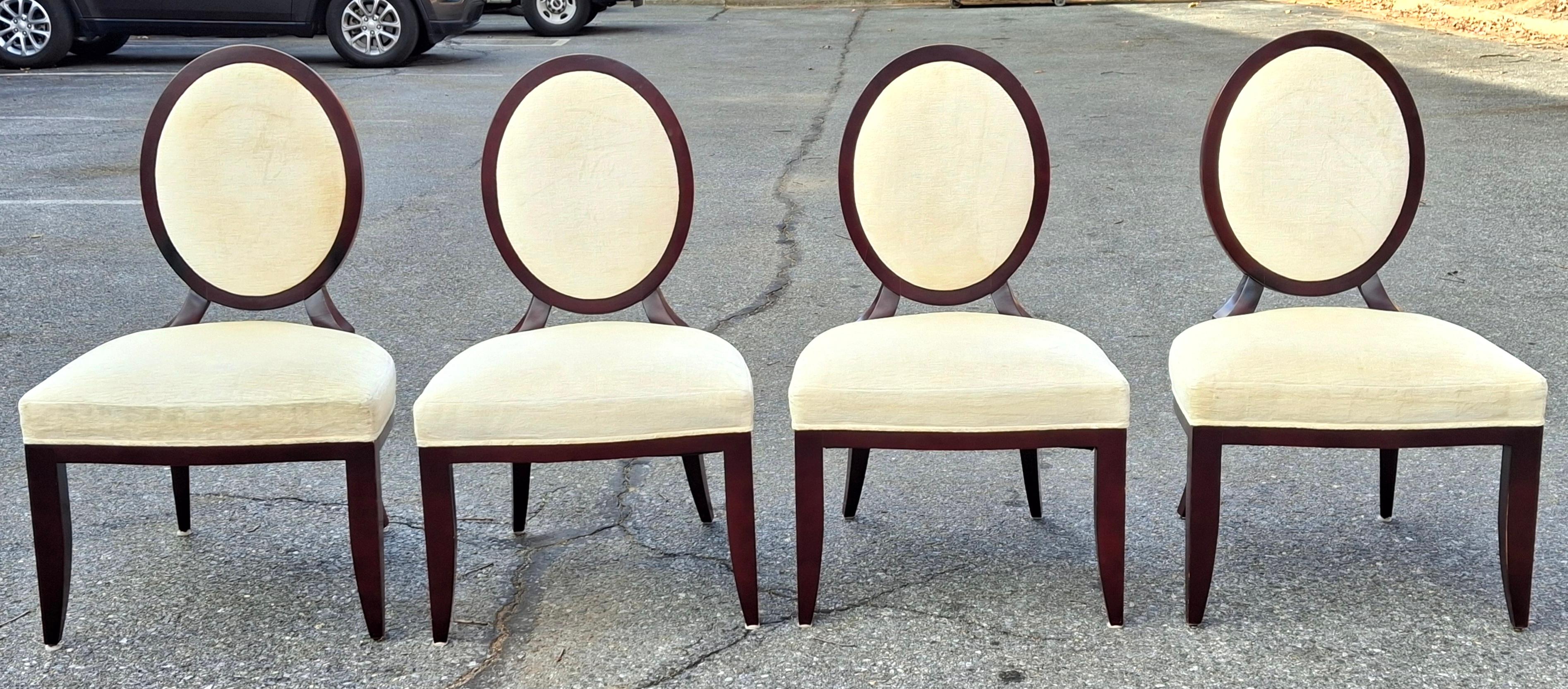 Néoclassique Collection Barry pour Baker Furniture Chaise d'appoint ovale à dossier en X pour salle à manger en vente