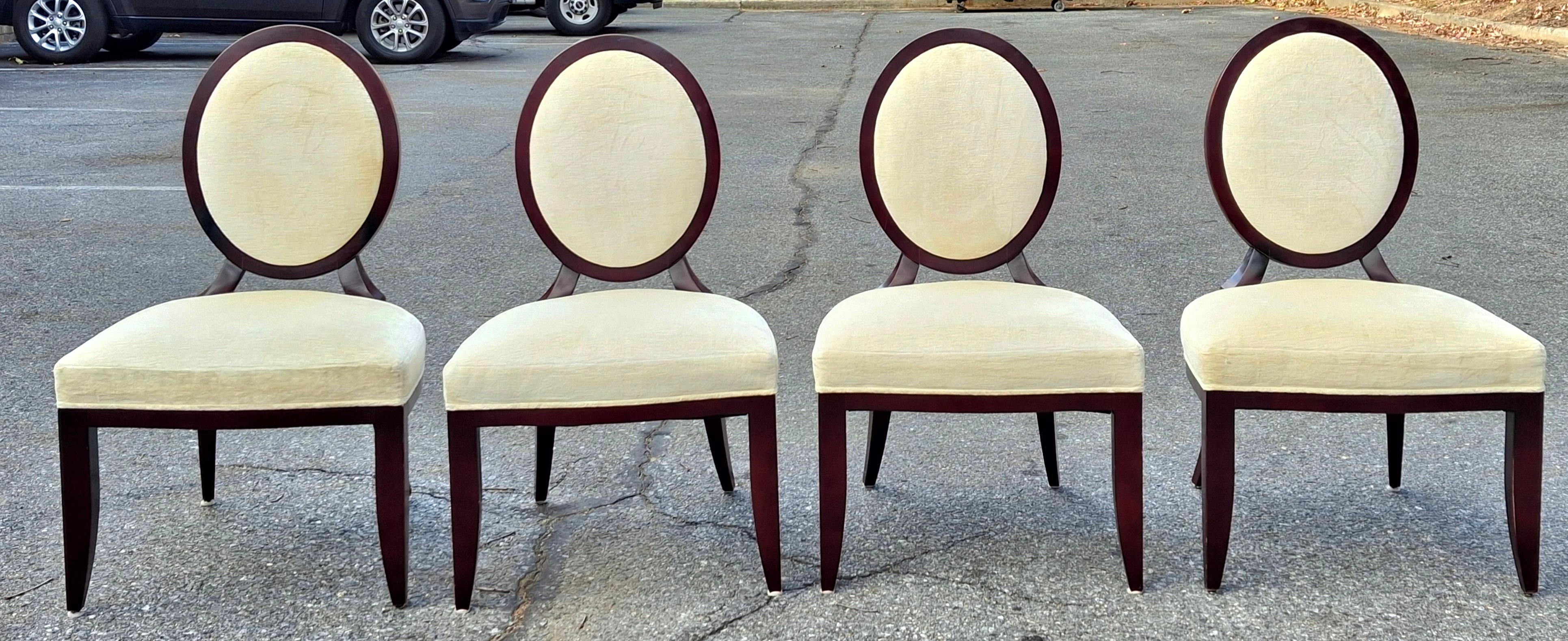 Américain Collection Barry pour Baker Furniture Chaise d'appoint ovale à dossier en X pour salle à manger en vente