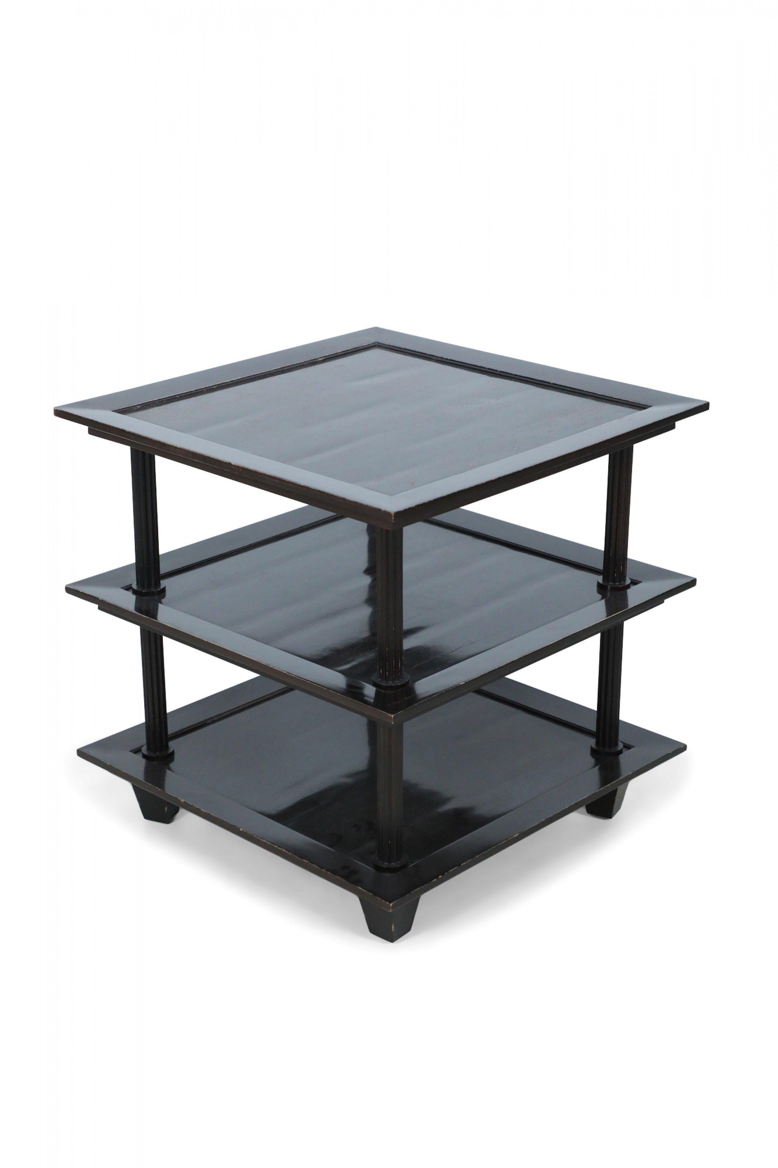 Painted Barbara Barry Contemporary American Three Tiered Mahogany Table For Sale