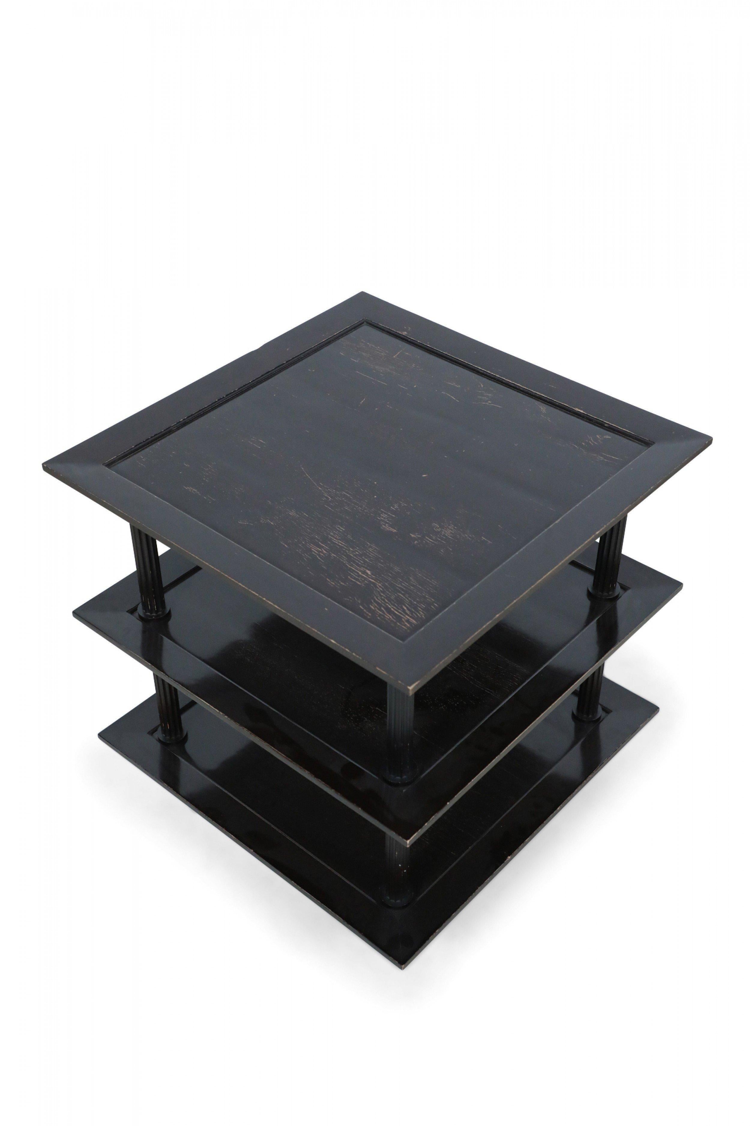 Barbara Barry Contemporary American Three Tiered Mahogany Table In Good Condition For Sale In New York, NY