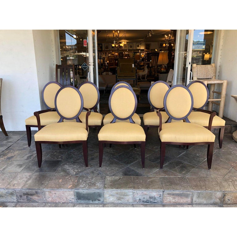 Barbara Barry Cross Back Oval Dining Chairs By Baker Furniture A Set Of 8
