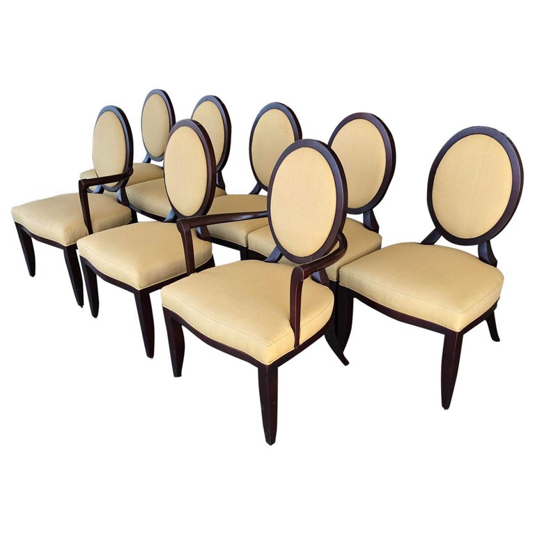 Barbara Barry Cross Back Oval Dining Chairs By Baker Furniture A Barbara Barry Cross Back Oval Dining Chairs By Baker Furniture A Set Of 8 For