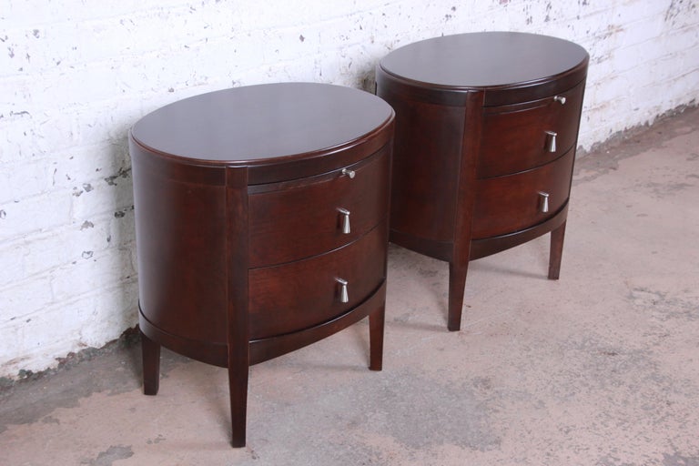 Barbara Barry Dark Mahogany Nightstands, Pair For Sale at ...
