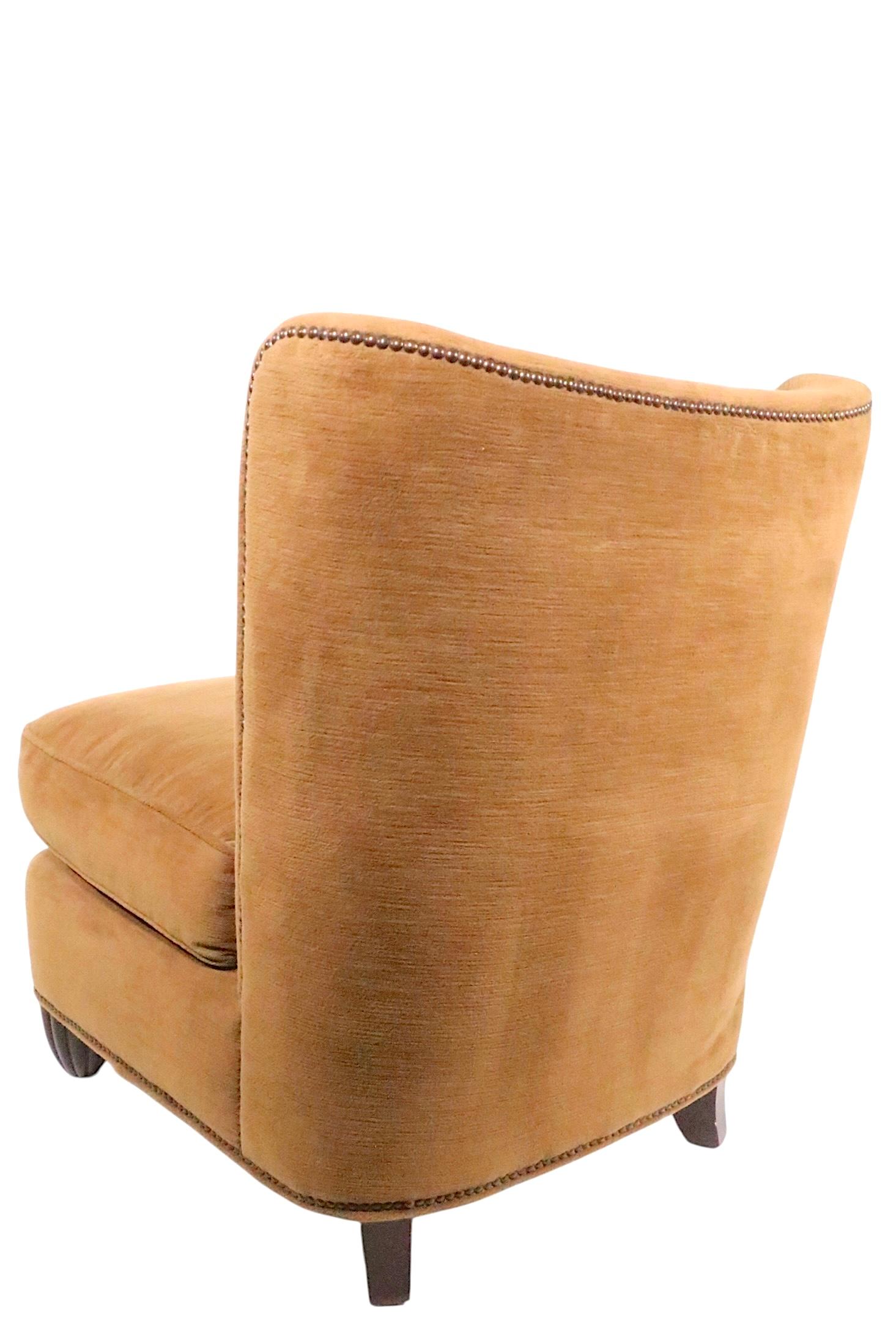 Silla Slipper Art Decó Barbara Barry para Baker Tapicería en venta