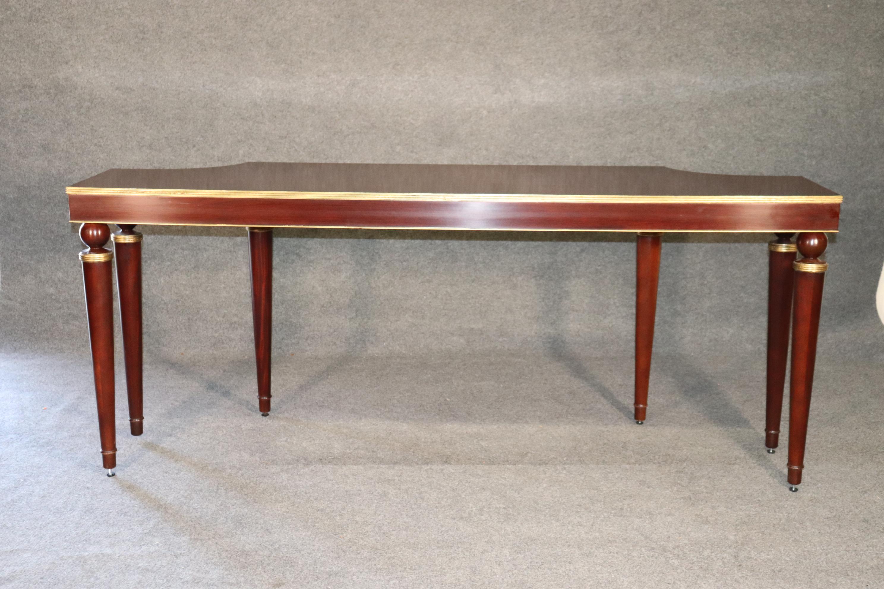 Barbara Barry for Baker Art Deco Style Solid Mahogany Gilded Console Sofa Table 9
