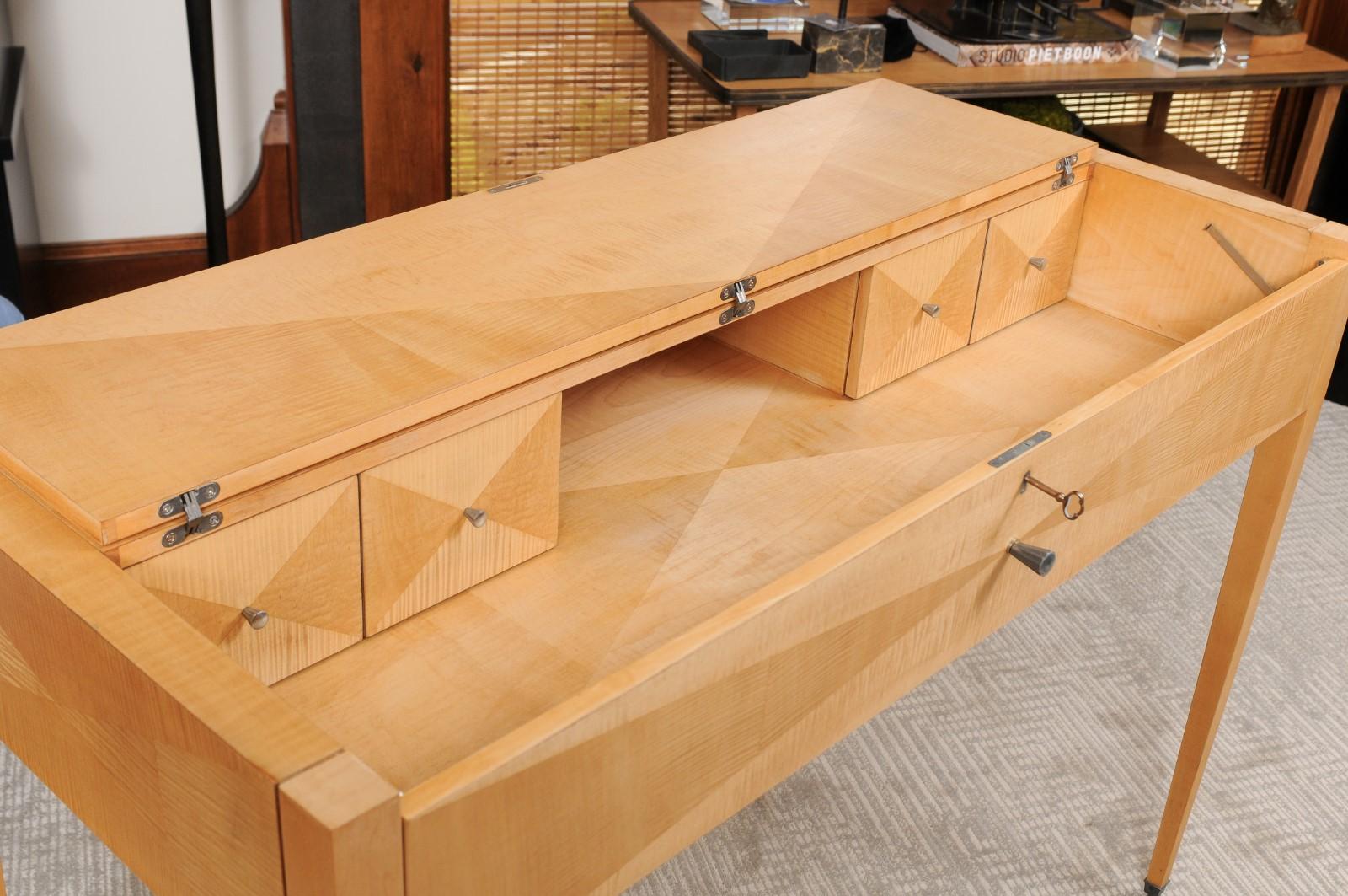 Stained Barbara Barry for Baker Art Deco Style Writing Desk For Sale