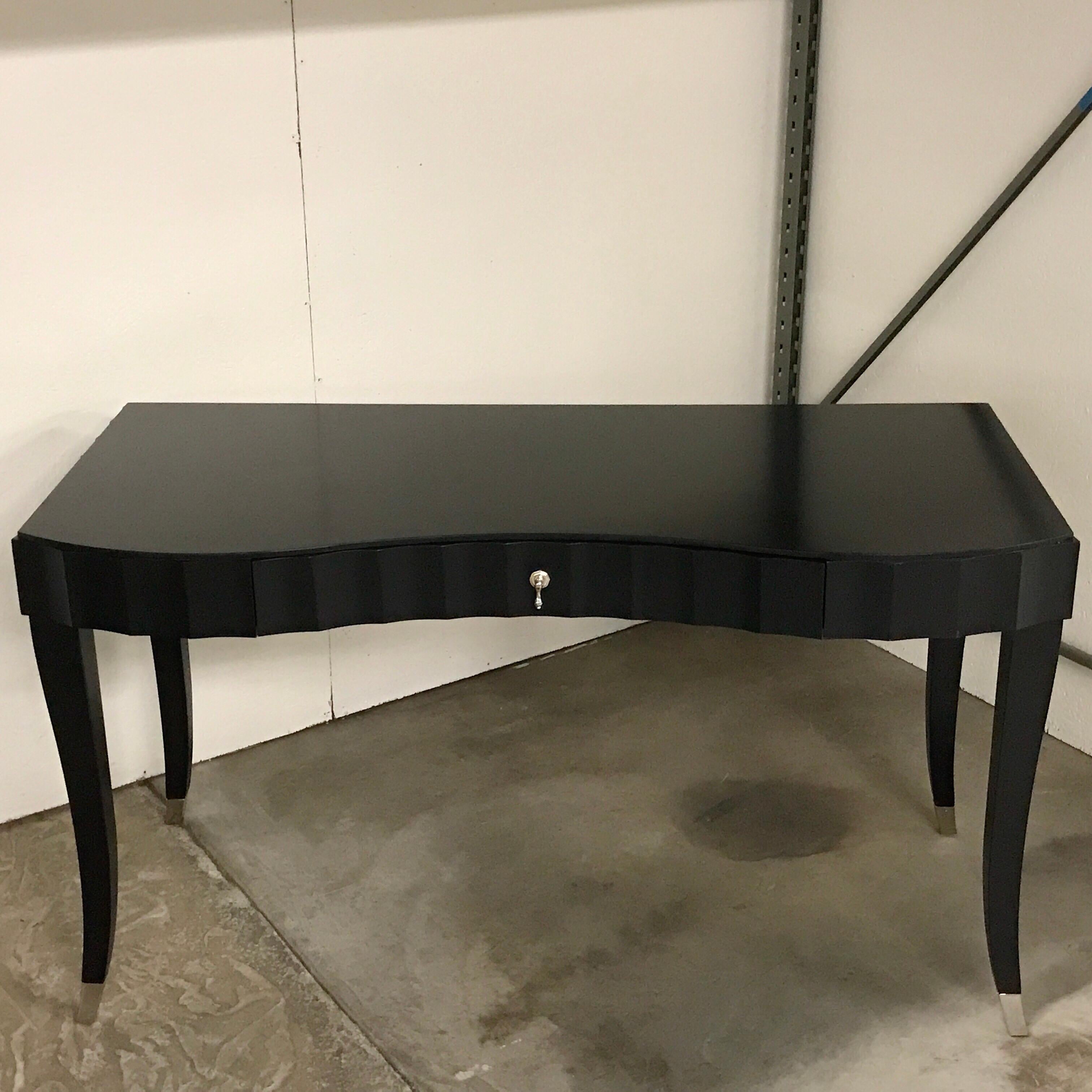 Barbara Barry for Baker Black Lacquered Desk or Vanity 2