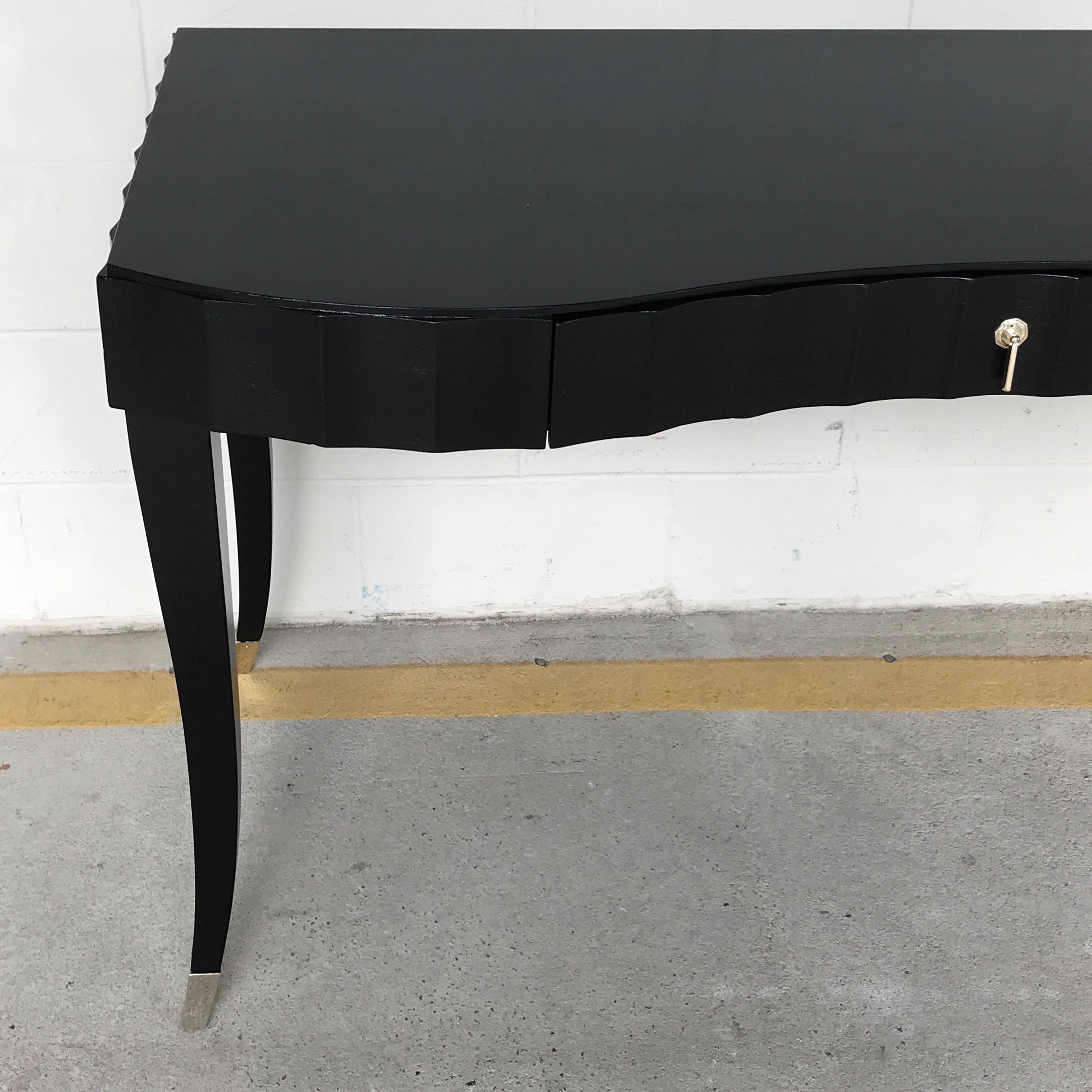 Modern Barbara Barry for Baker Black Lacquered Desk or Vanity