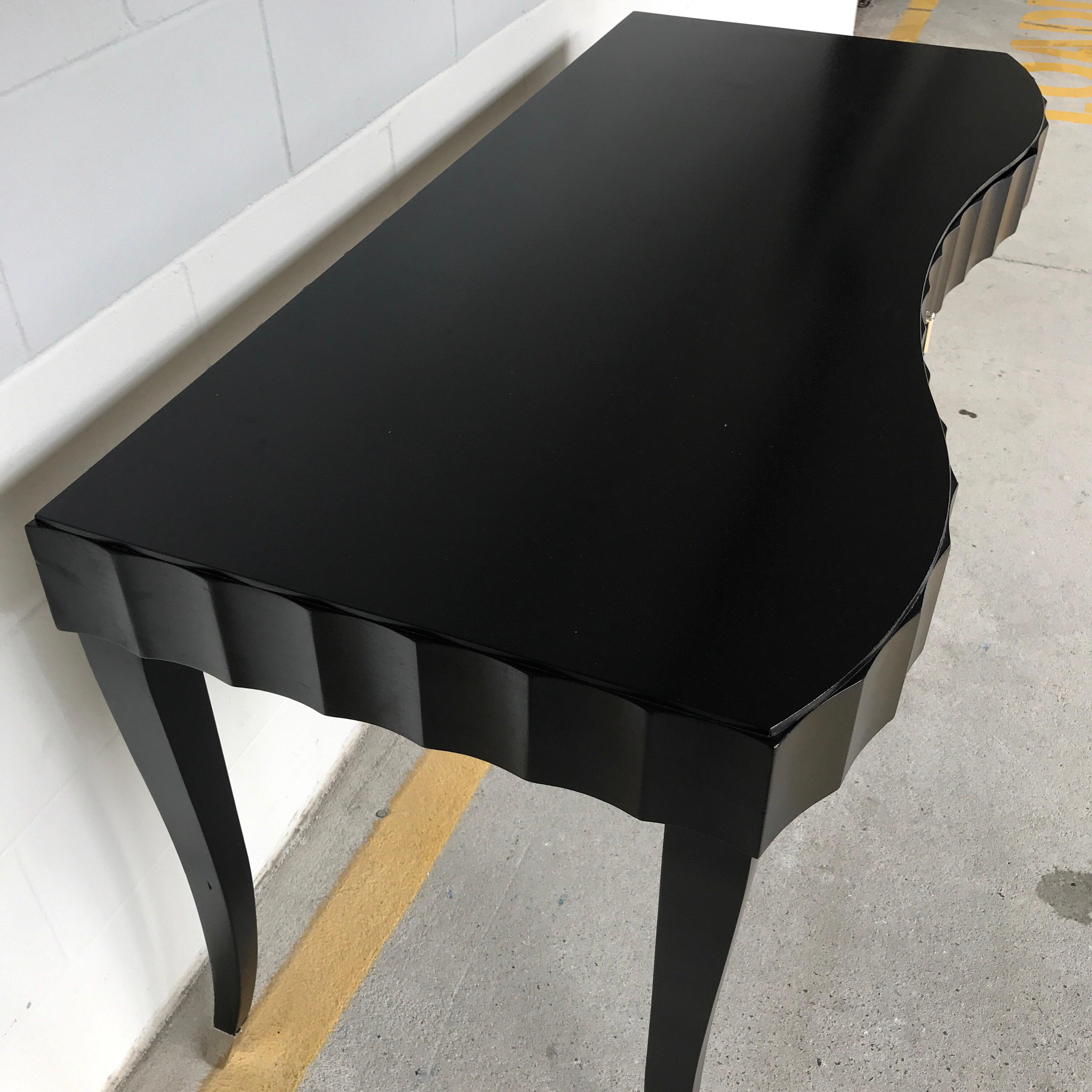 20th Century Barbara Barry for Baker Black Lacquered Desk or Vanity