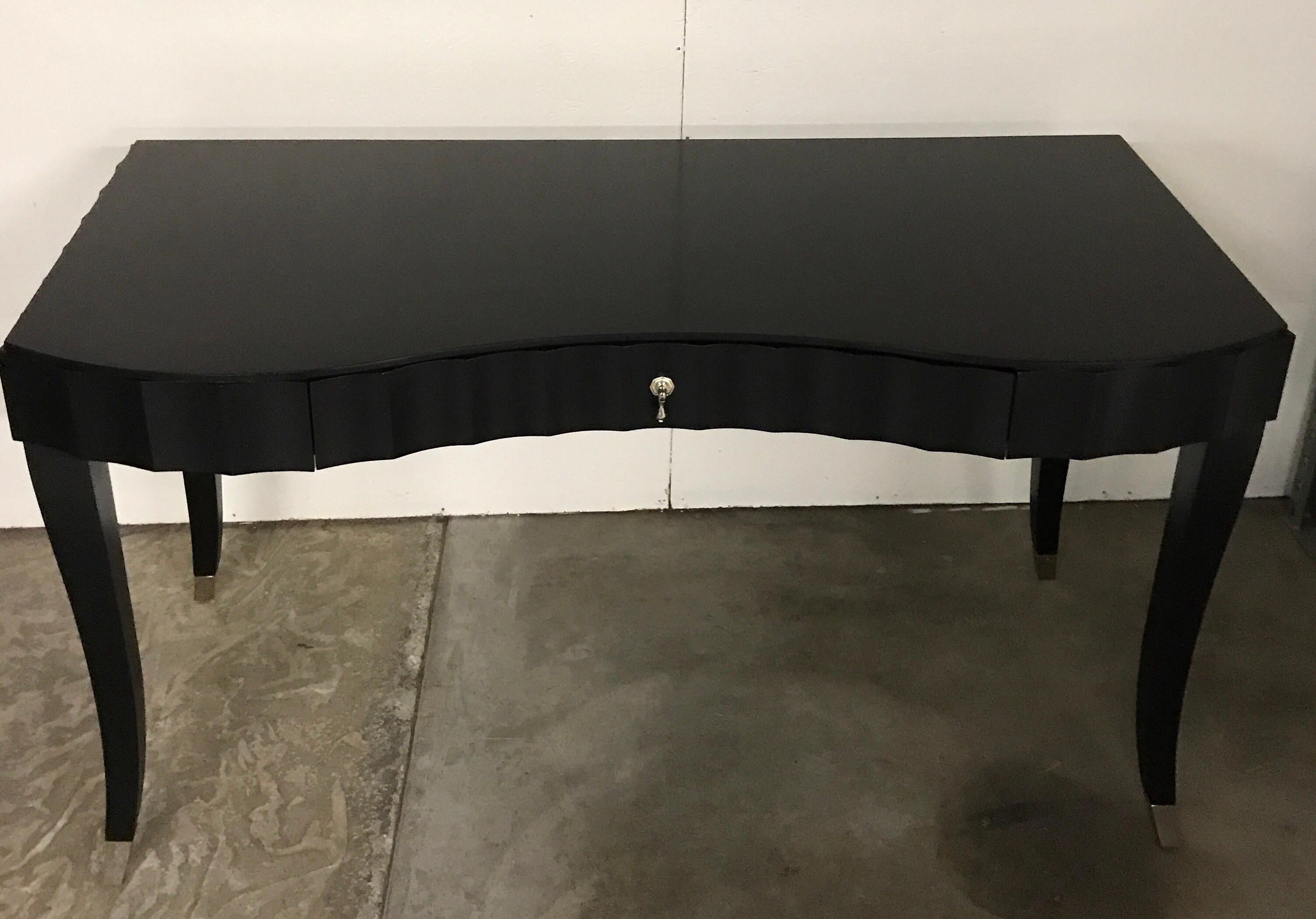 American Barbara Barry for Baker Black Lacquered Desk or Vanity