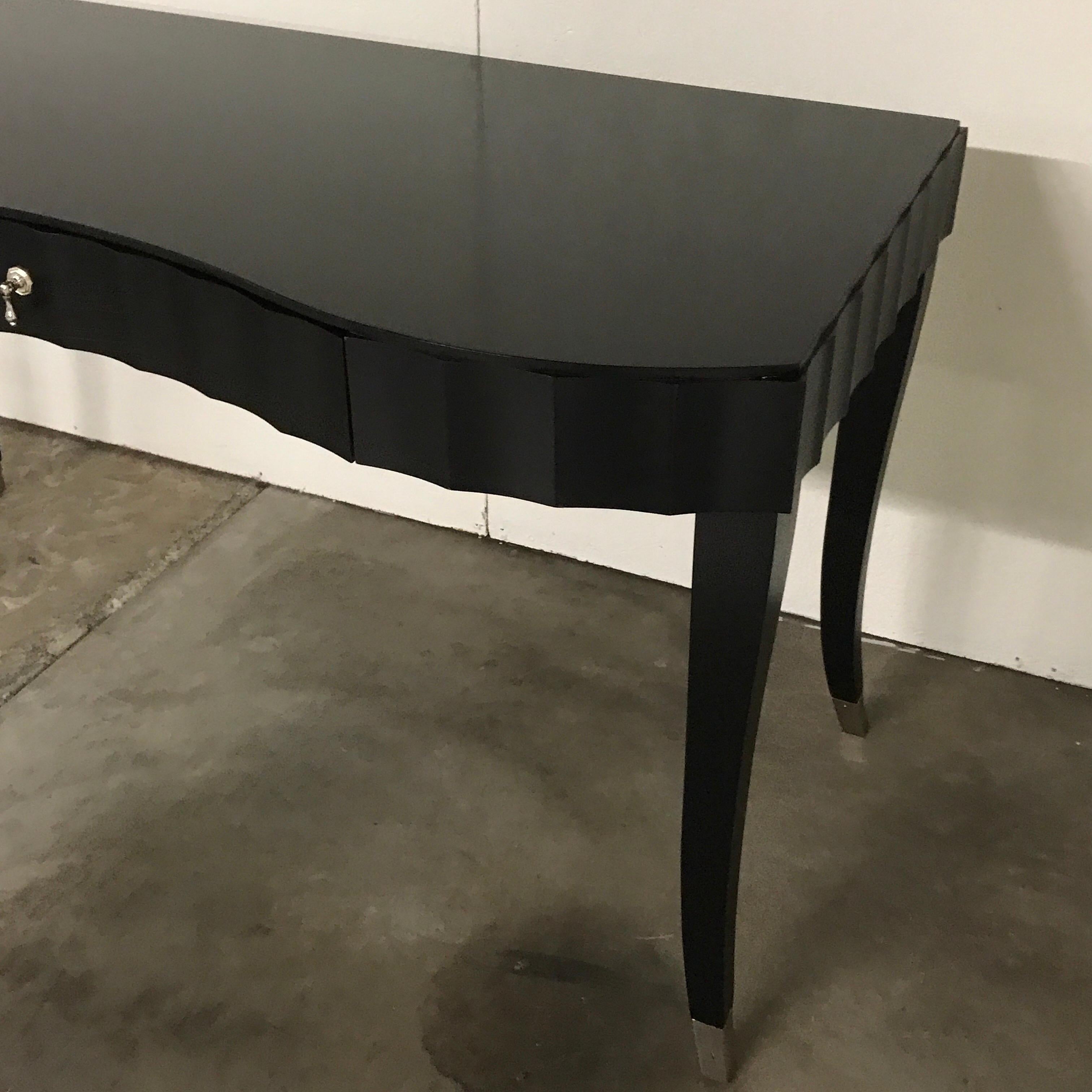 Barbara Barry for Baker Black Lacquered Desk or Vanity In Good Condition In Atlanta, GA