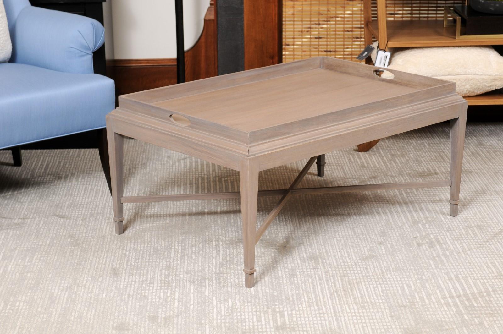 Wood Barbara Barry for Baker Butler Tray Coffee Table For Sale