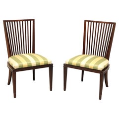 Barbara Barry for Baker Contemporary Mahogany Dining Side Chairs, Pair A