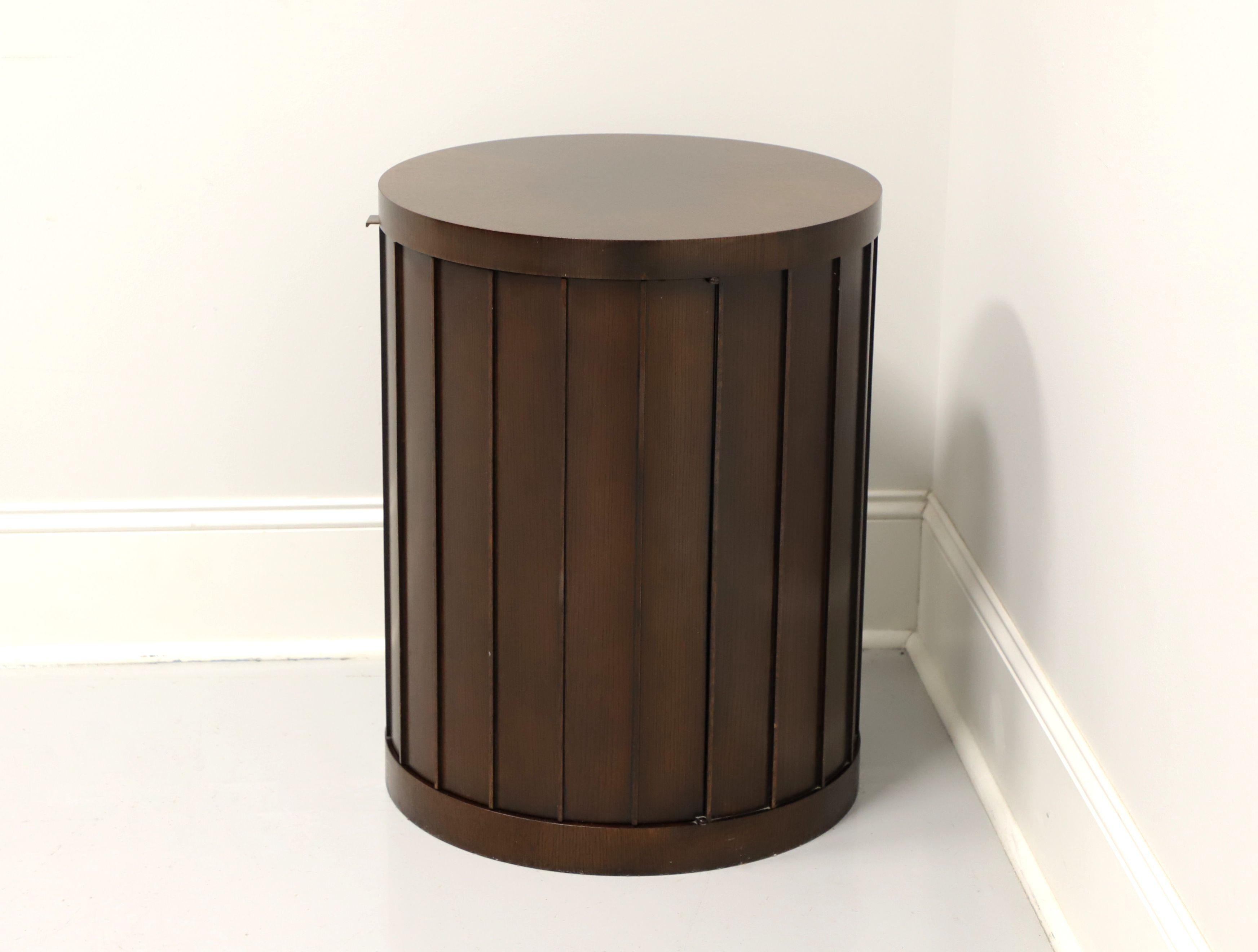 Modern Barbara Barry for Baker Contemporary Mahogany Round Cabinet Accent Table