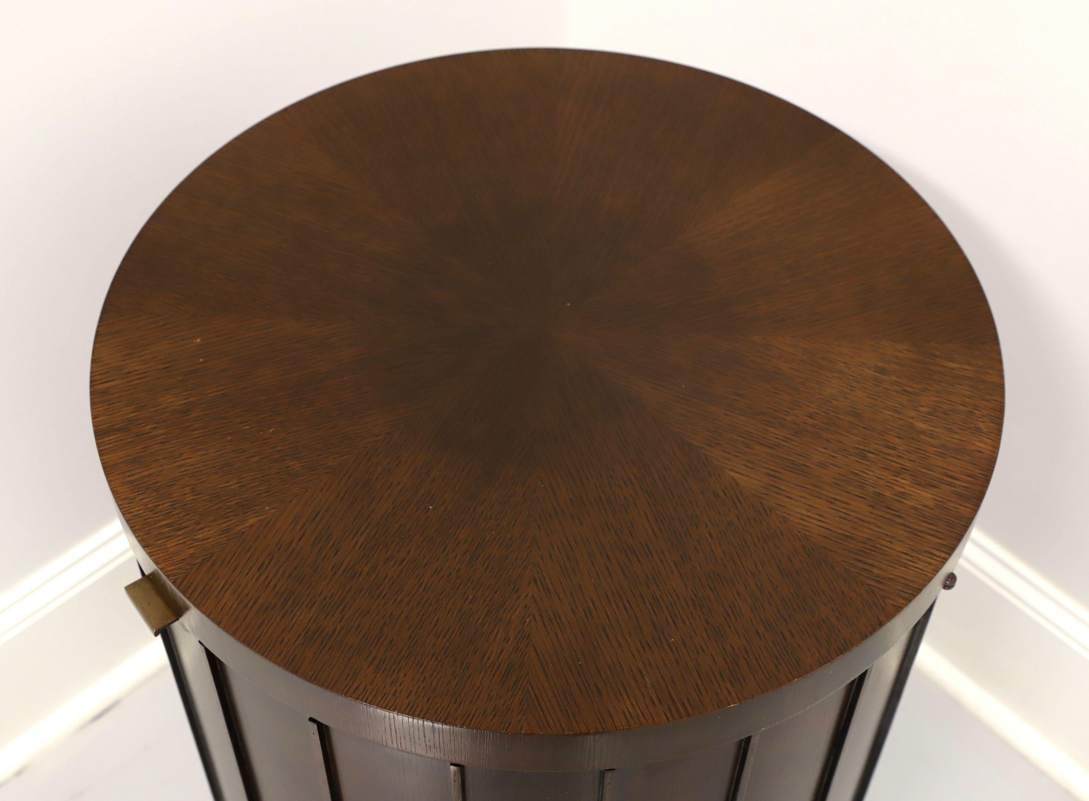 Brass Barbara Barry for Baker Contemporary Mahogany Round Cabinet Accent Table
