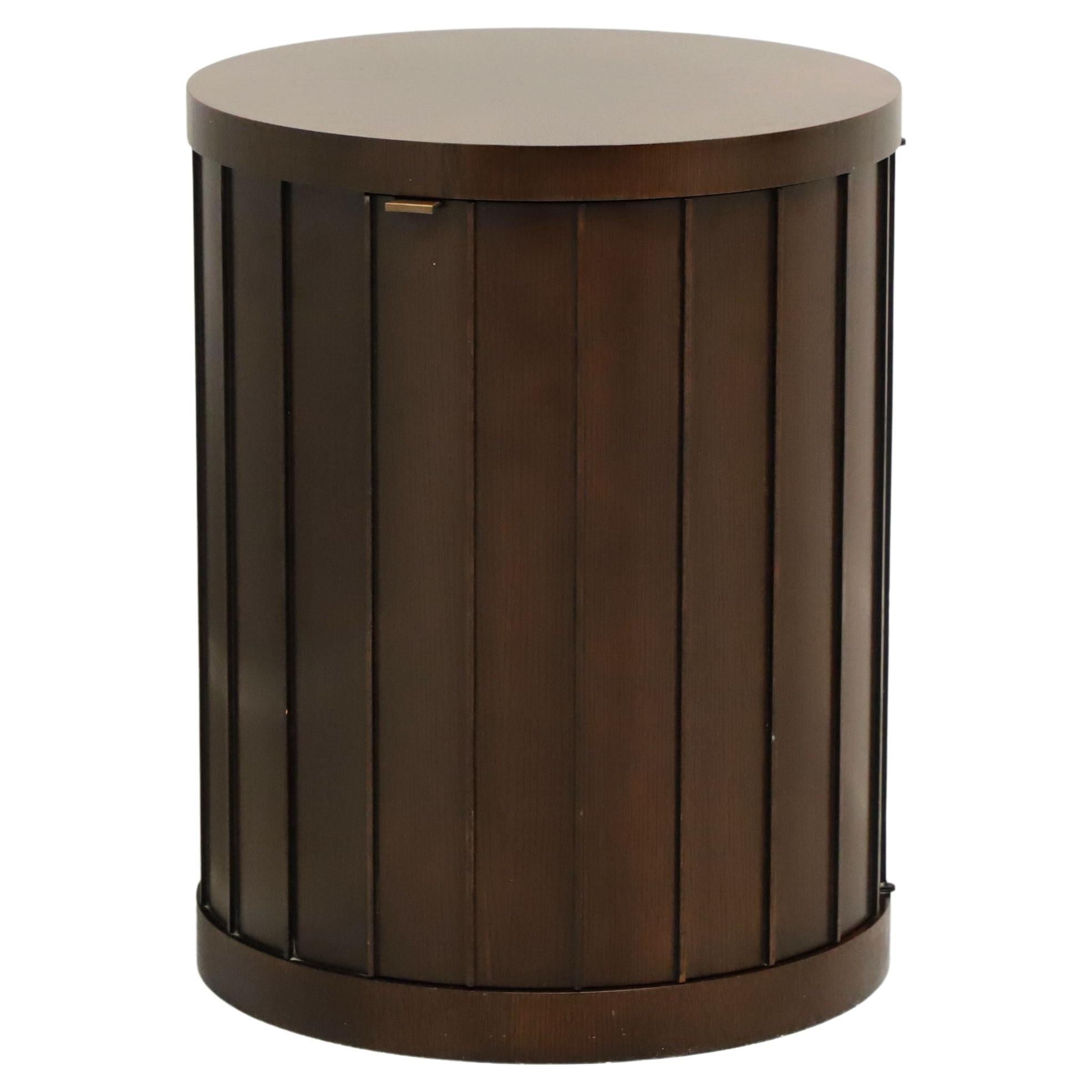 Barbara Barry for Baker Contemporary Mahogany Round Cabinet Accent Table
