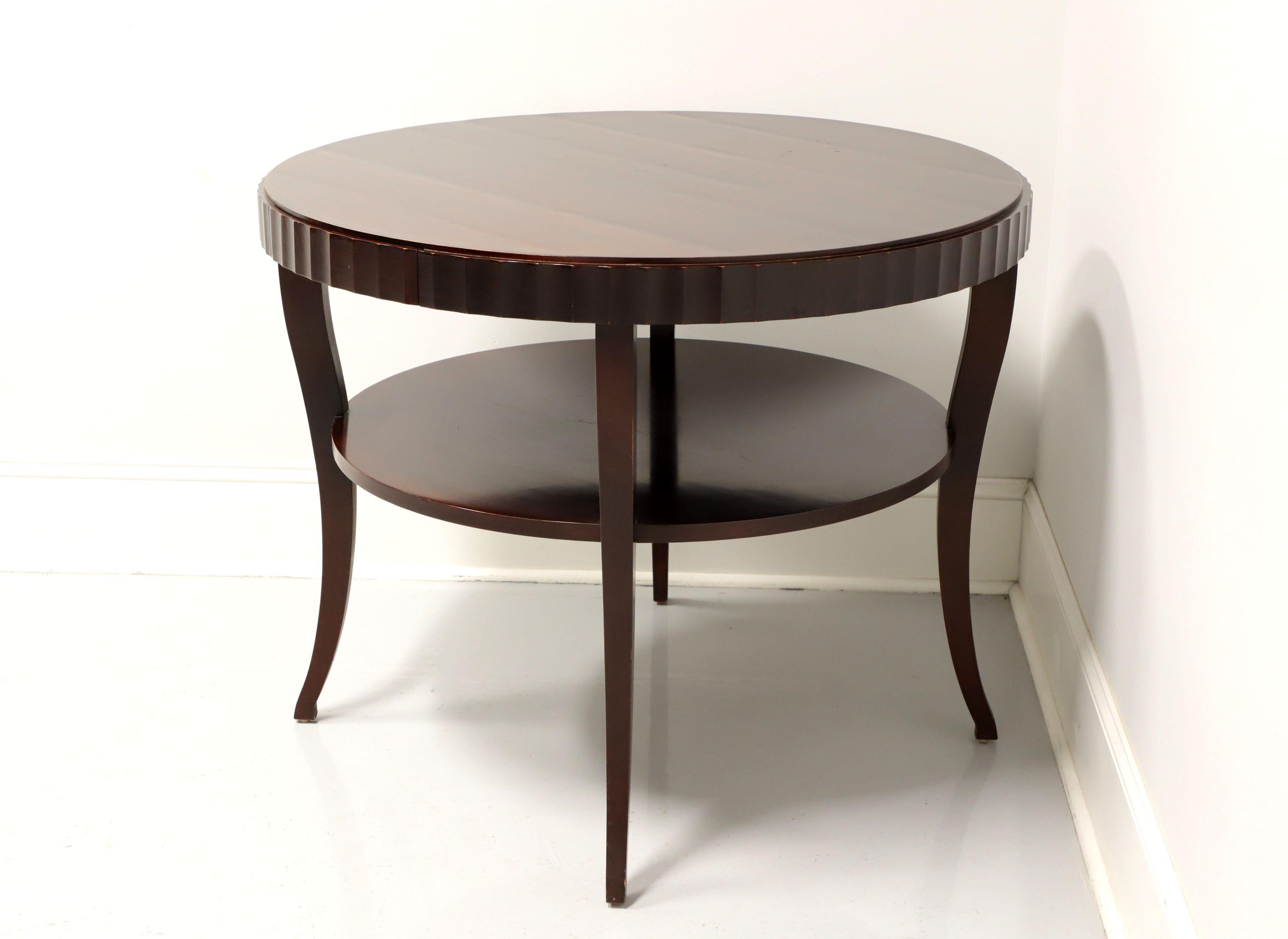 Modern Barbara Barry for BAKER Contemporary Mahogany Round Two-Tier Center Accent Table