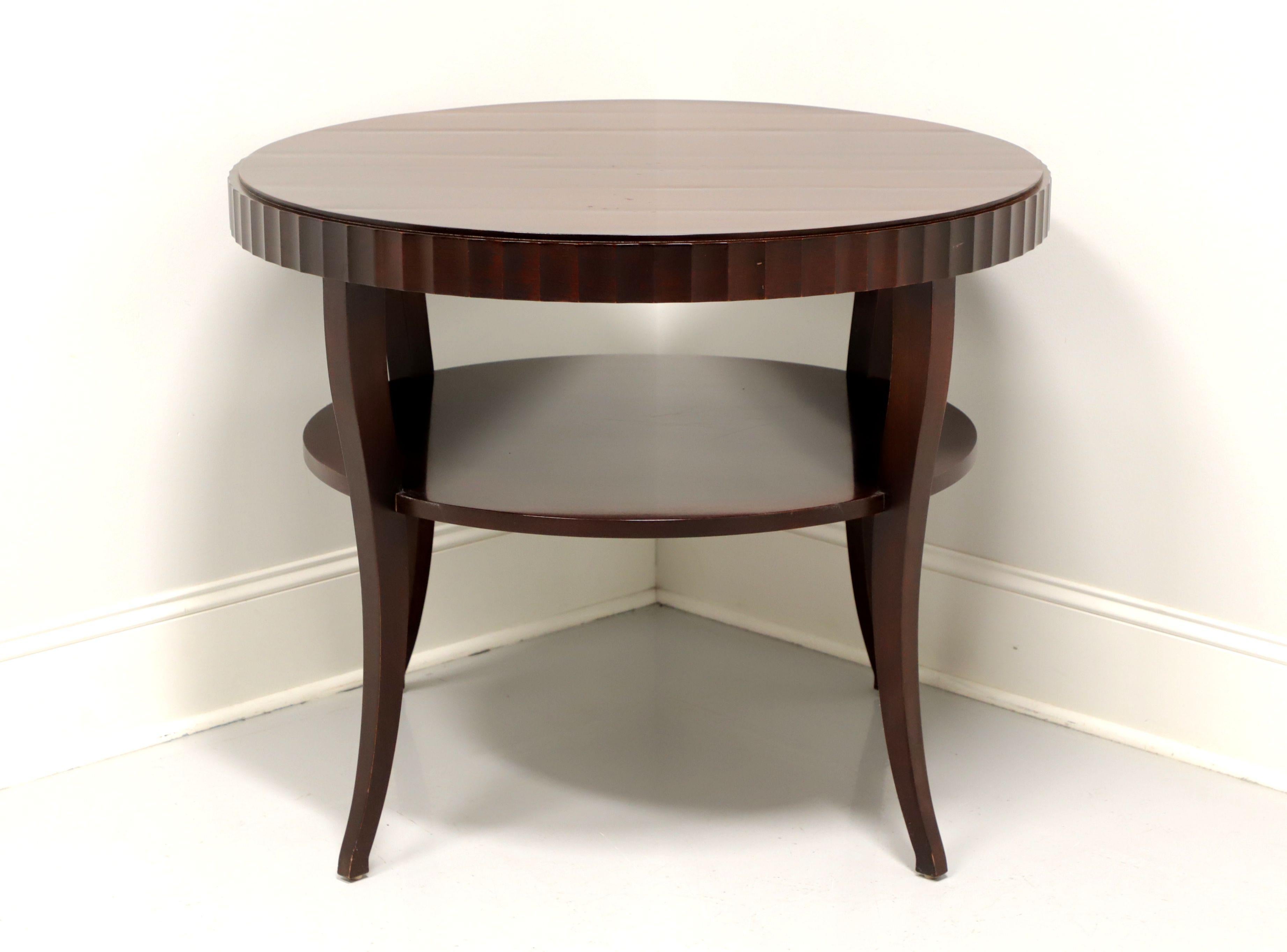 American Barbara Barry for BAKER Contemporary Mahogany Round Two-Tier Center Accent Table