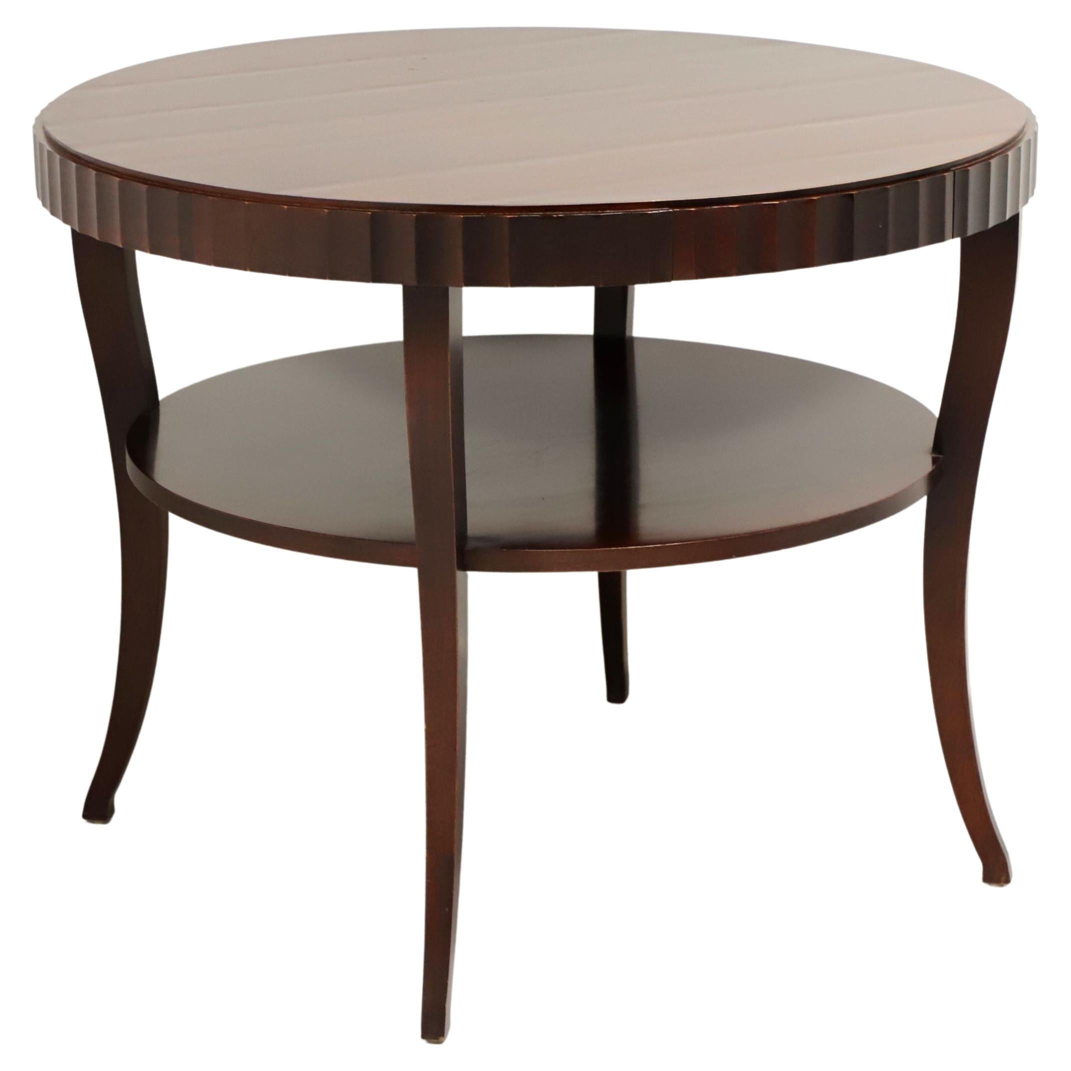 Barbara Barry for Baker Contemporary Mahogany Round Two-Tier Center Accent Table