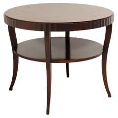 Barbara Barry for BAKER Contemporary Mahogany Round Two-Tier Center Accent Table